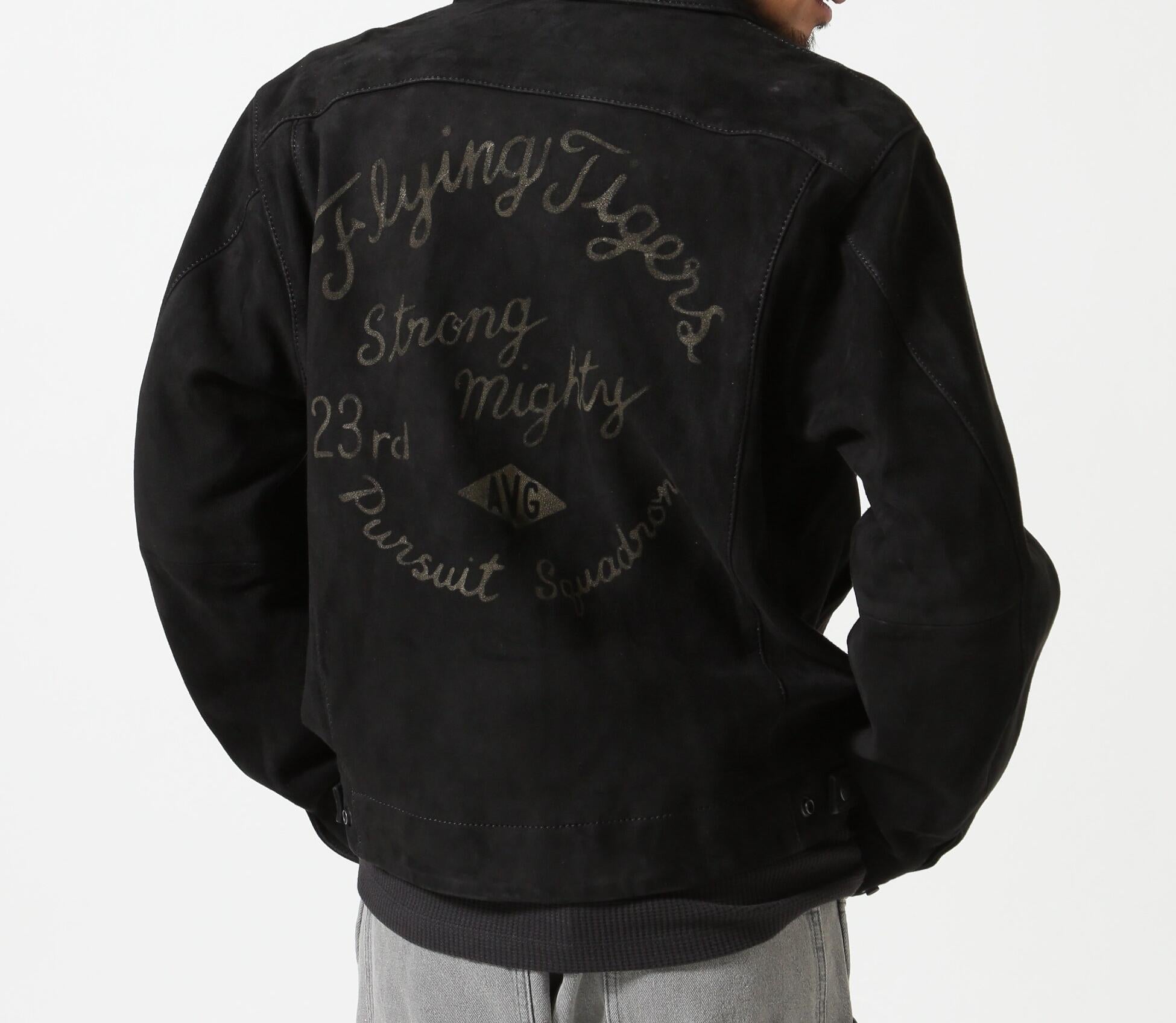 AGED SUEDE SOUVENI> JACKET / エイジド スウェード スーベニアジャケット / AVI>EX / アヴィレックス ブラック