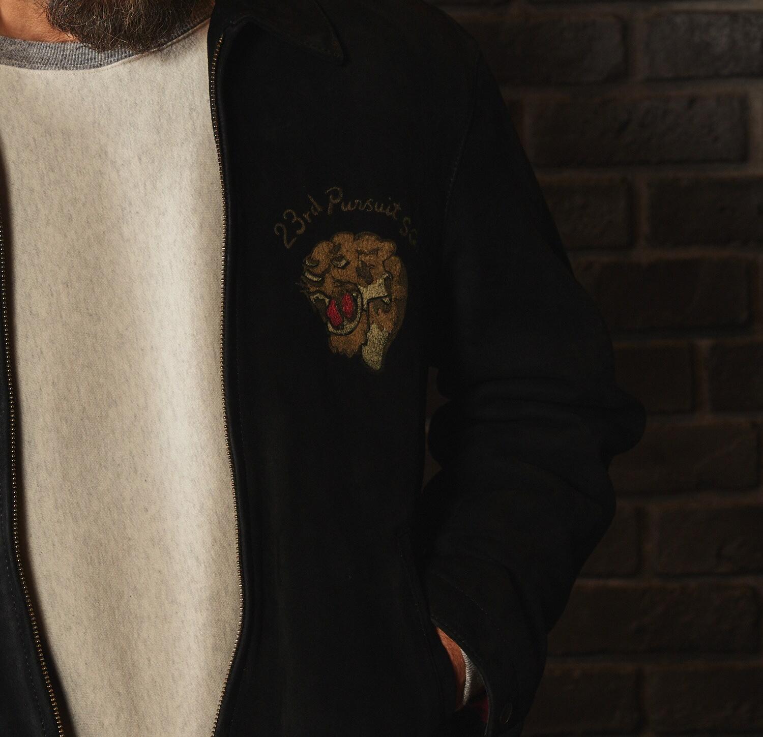 AGED SUEDE SOUVENI> JACKET / エイジド スウェード スーベニアジャケット / AVI>EX / アヴィレックス ブラック