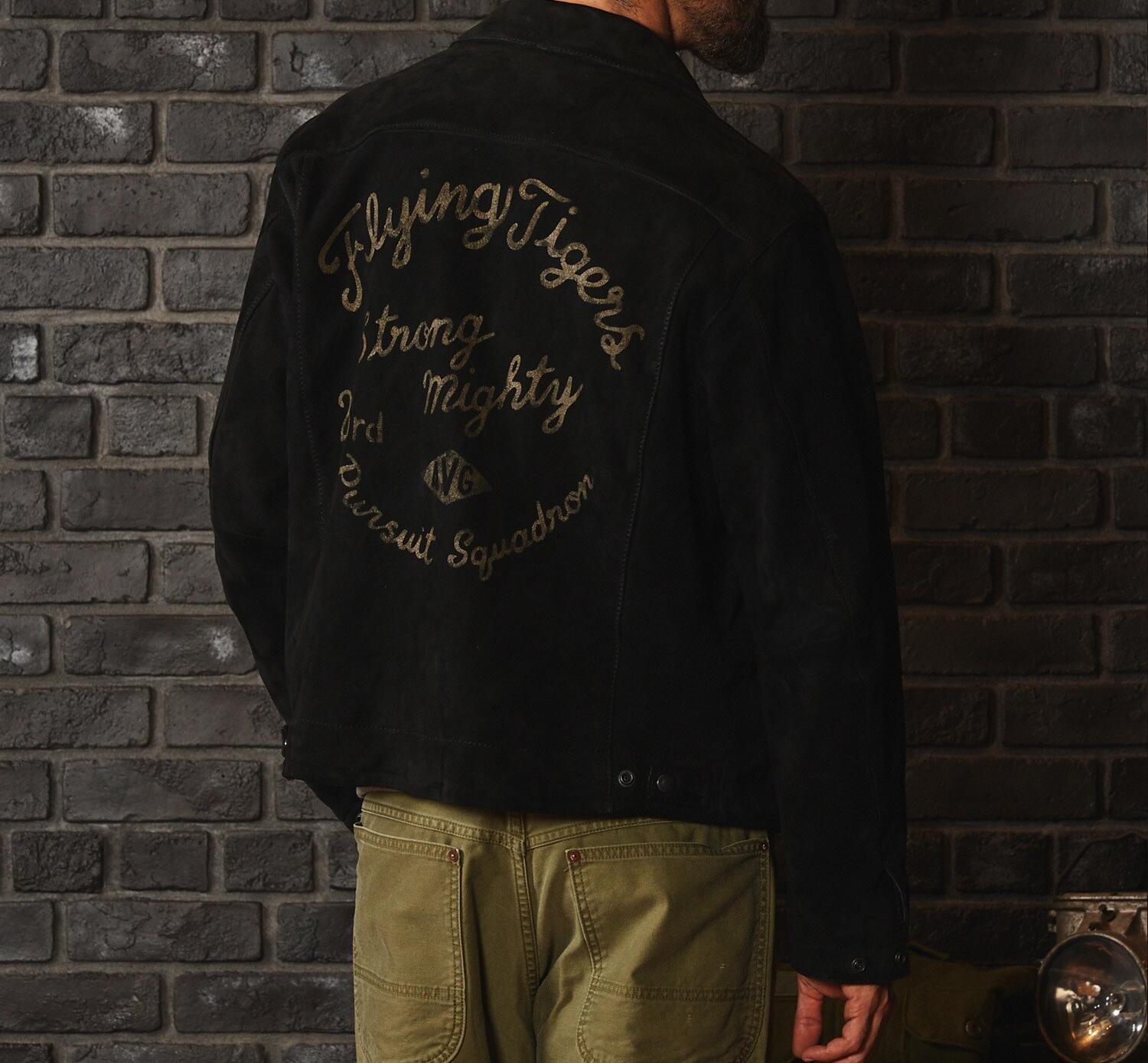 AGED SUEDE SOUVENI> JACKET / エイジド スウェード スーベニアジャケット / AVI>EX / アヴィレックス ブラック