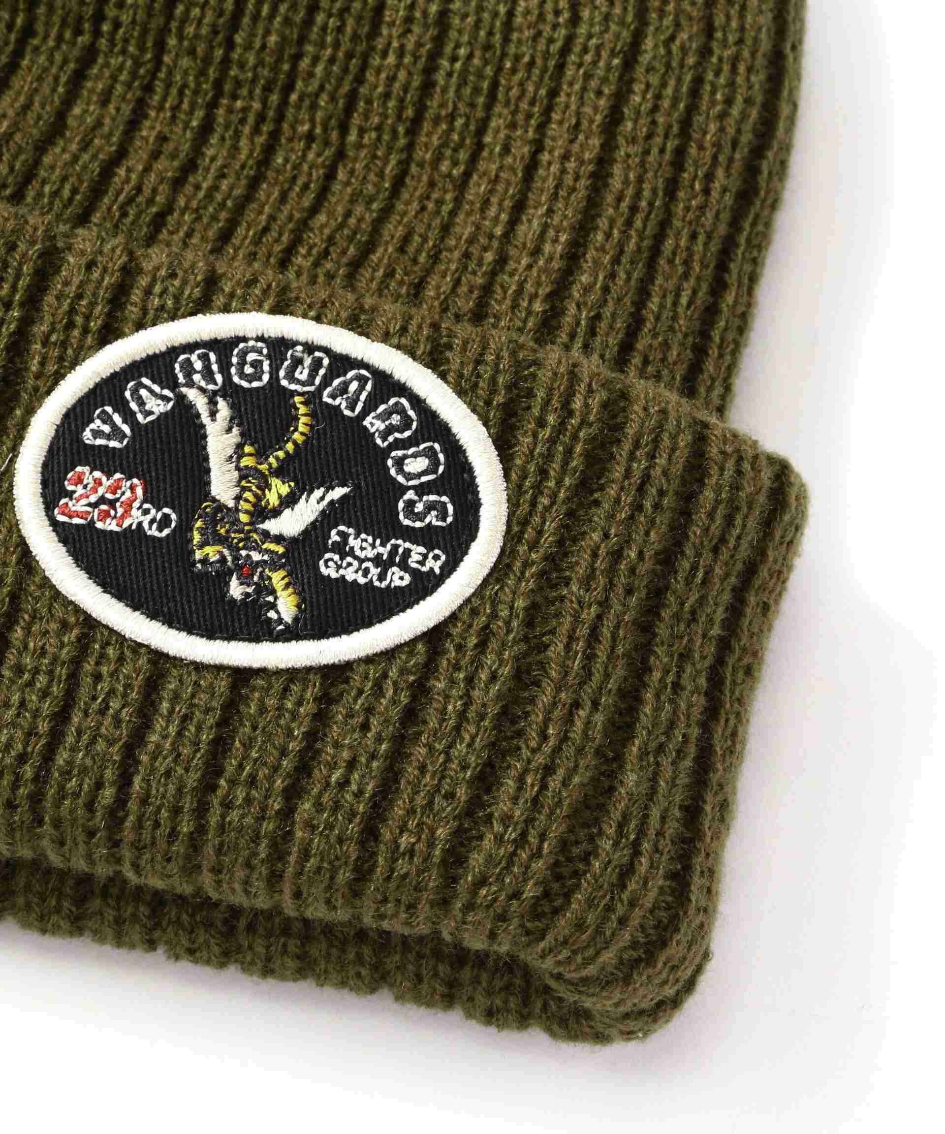 FLYING TIGE> WAPPEN NKITWATCH / フライングタイガー ワッペン ニットワッチ  オリーブ