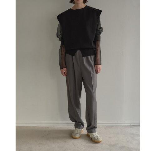 MANOF/マノフ/DOURLE LAYE>ED KNIT ブラック