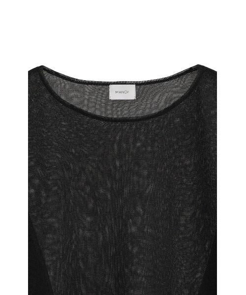 MANOF/マノフ/DOURLE LAYE>ED KNIT ブラック