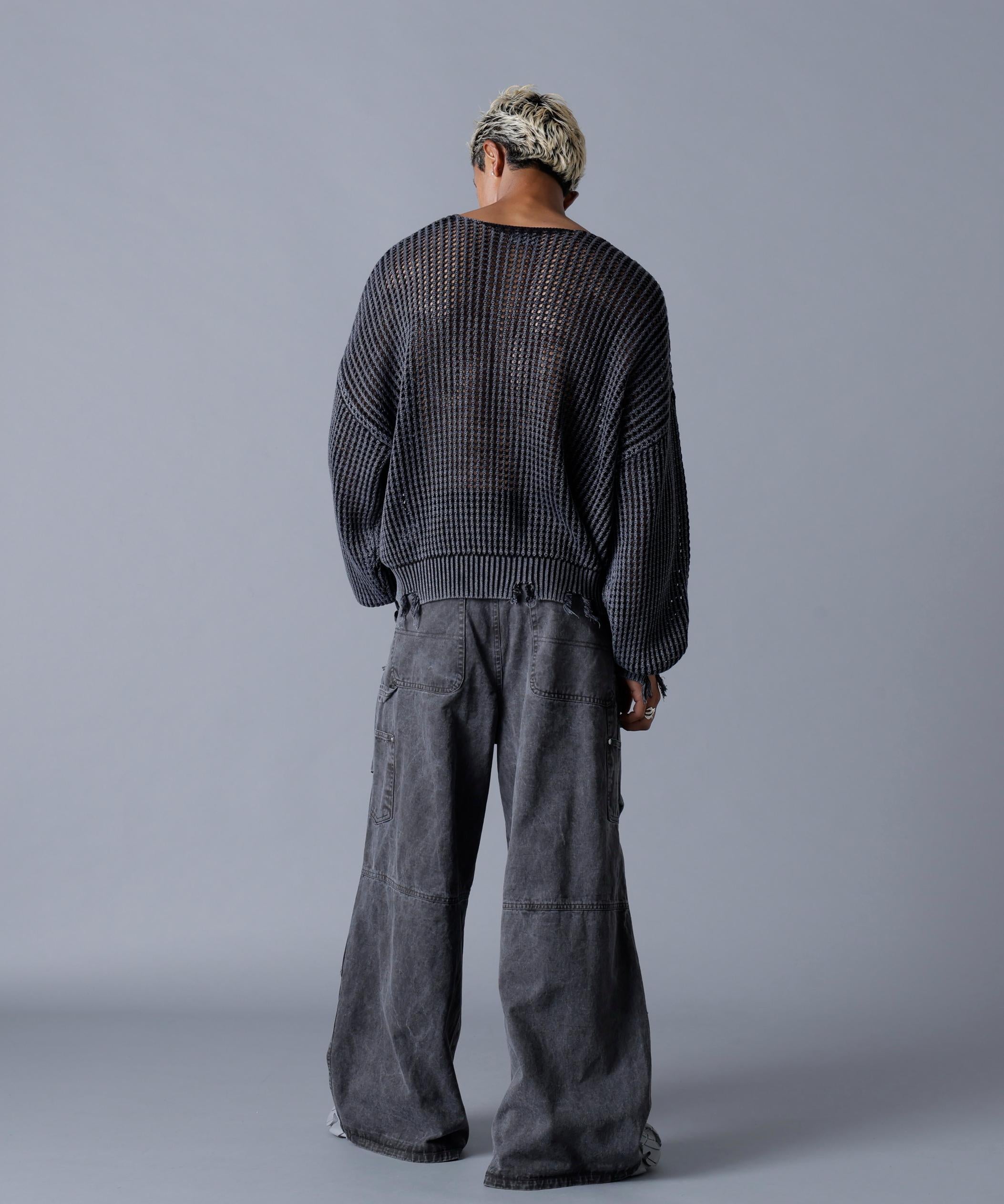 DankeSchon/ダンケシェーン/PIGMENT TWILL W-KNEE PANTS ブラック