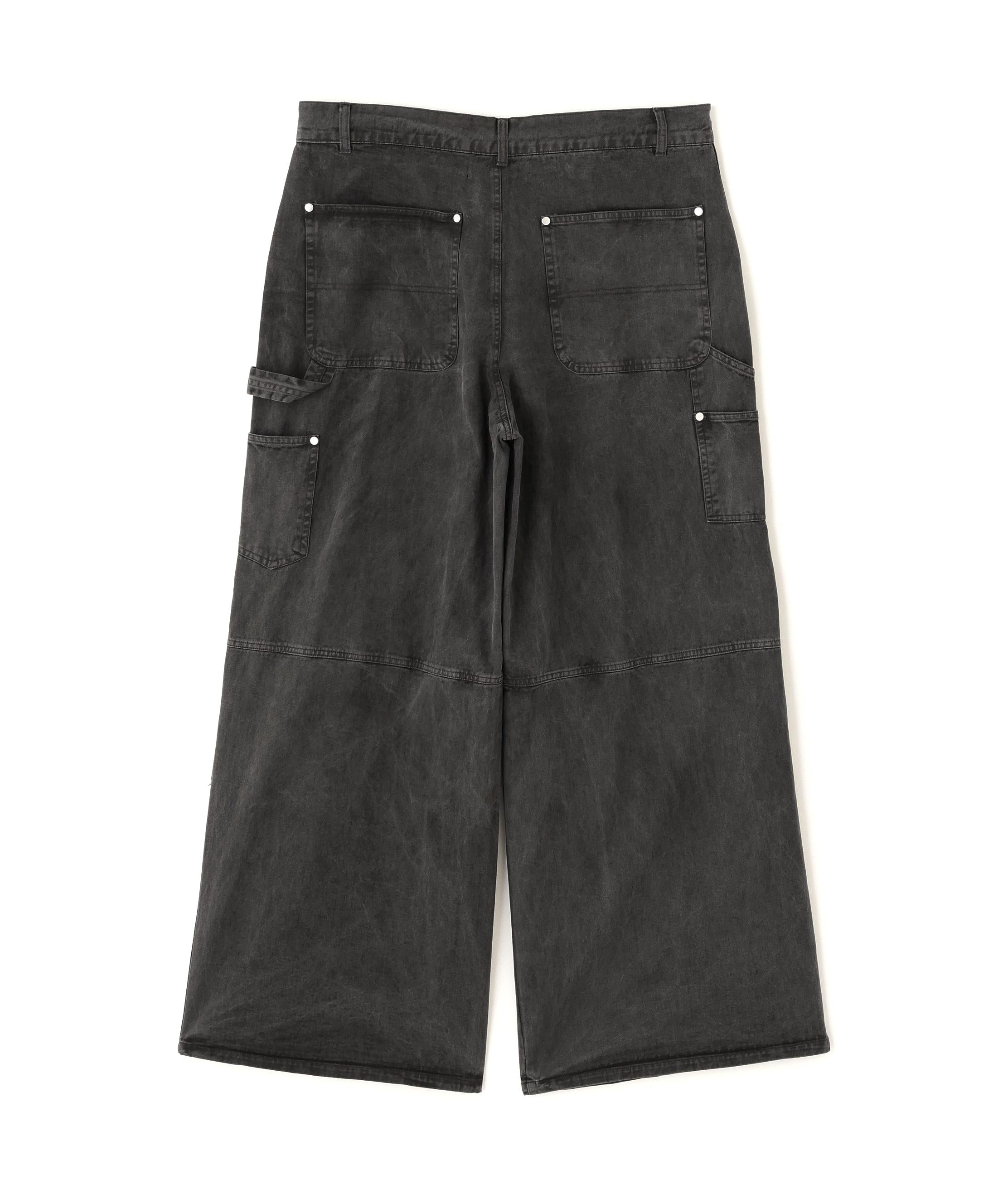 DankeSchon/ダンケシェーン/PIGMENT TWILL W-KNEE PANTS ブラック