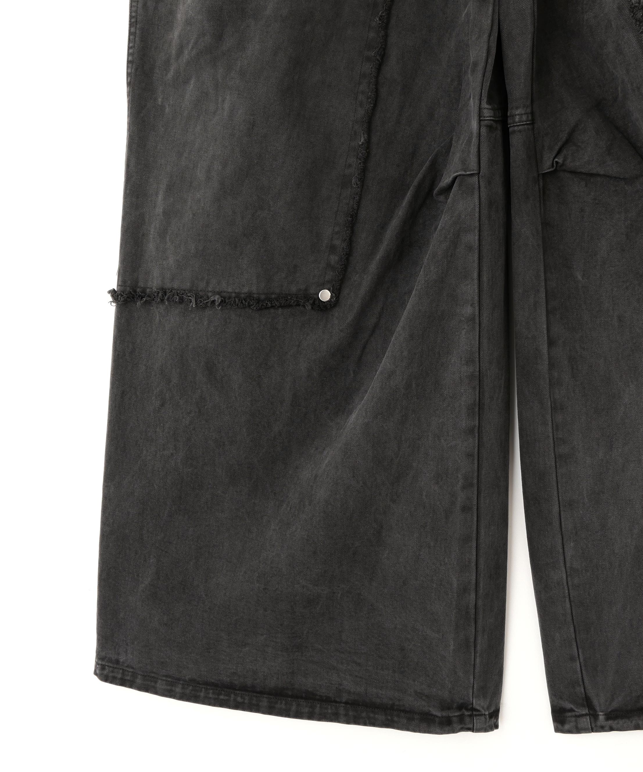 DankeSchon/ダンケシェーン/PIGMENT TWILL W-KNEE PANTS ブラック