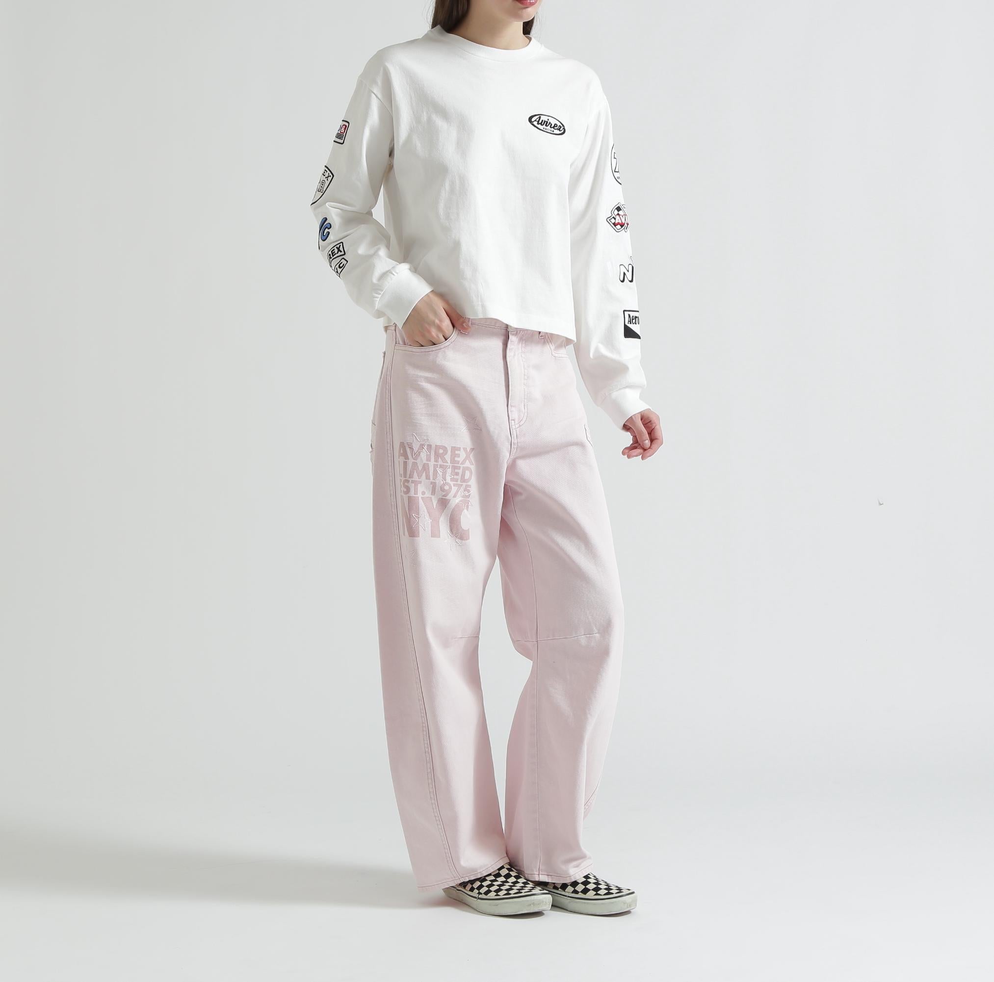 MOTOR ARM PATCH L/S T-SHIRT ホワイト