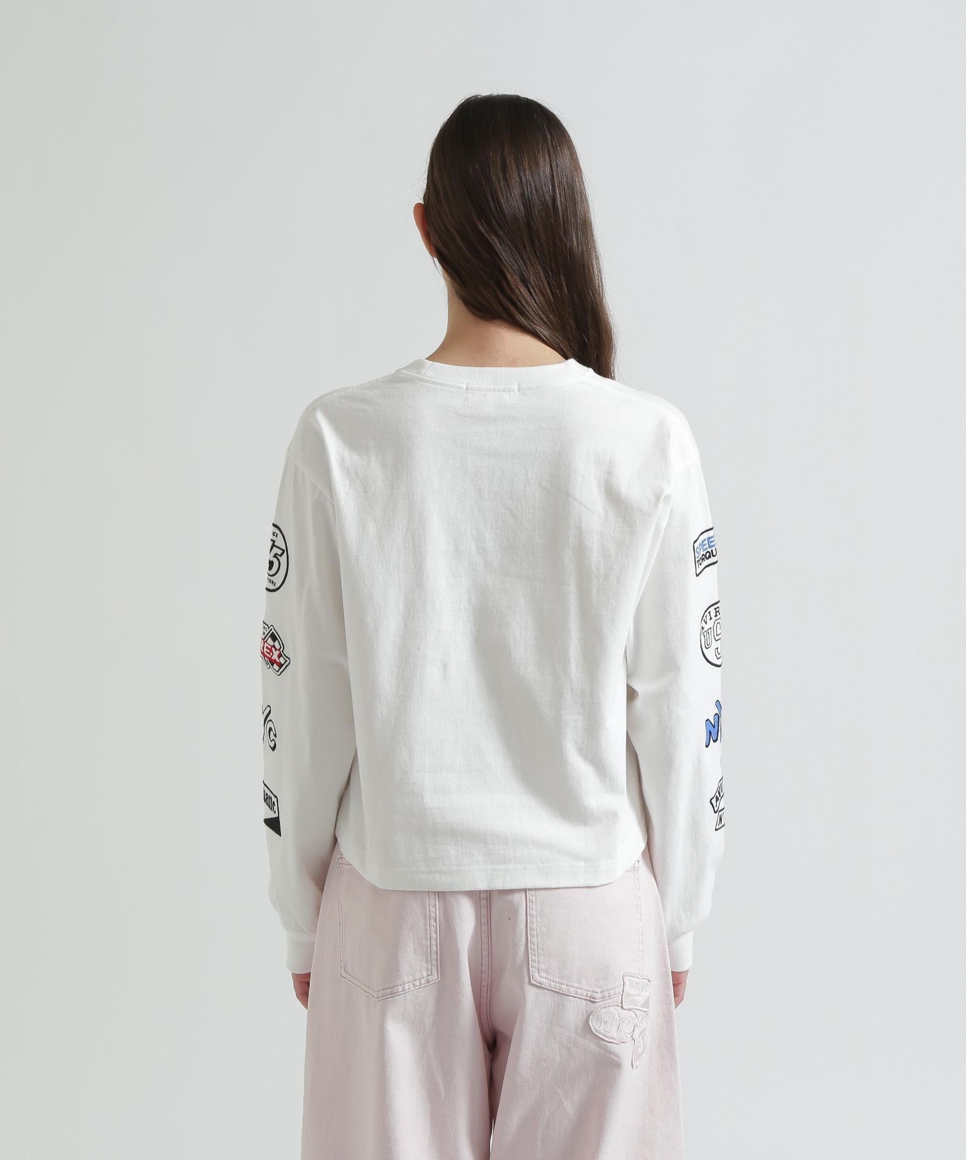 MOTOR ARM PATCH L/S T-SHIRT ホワイト