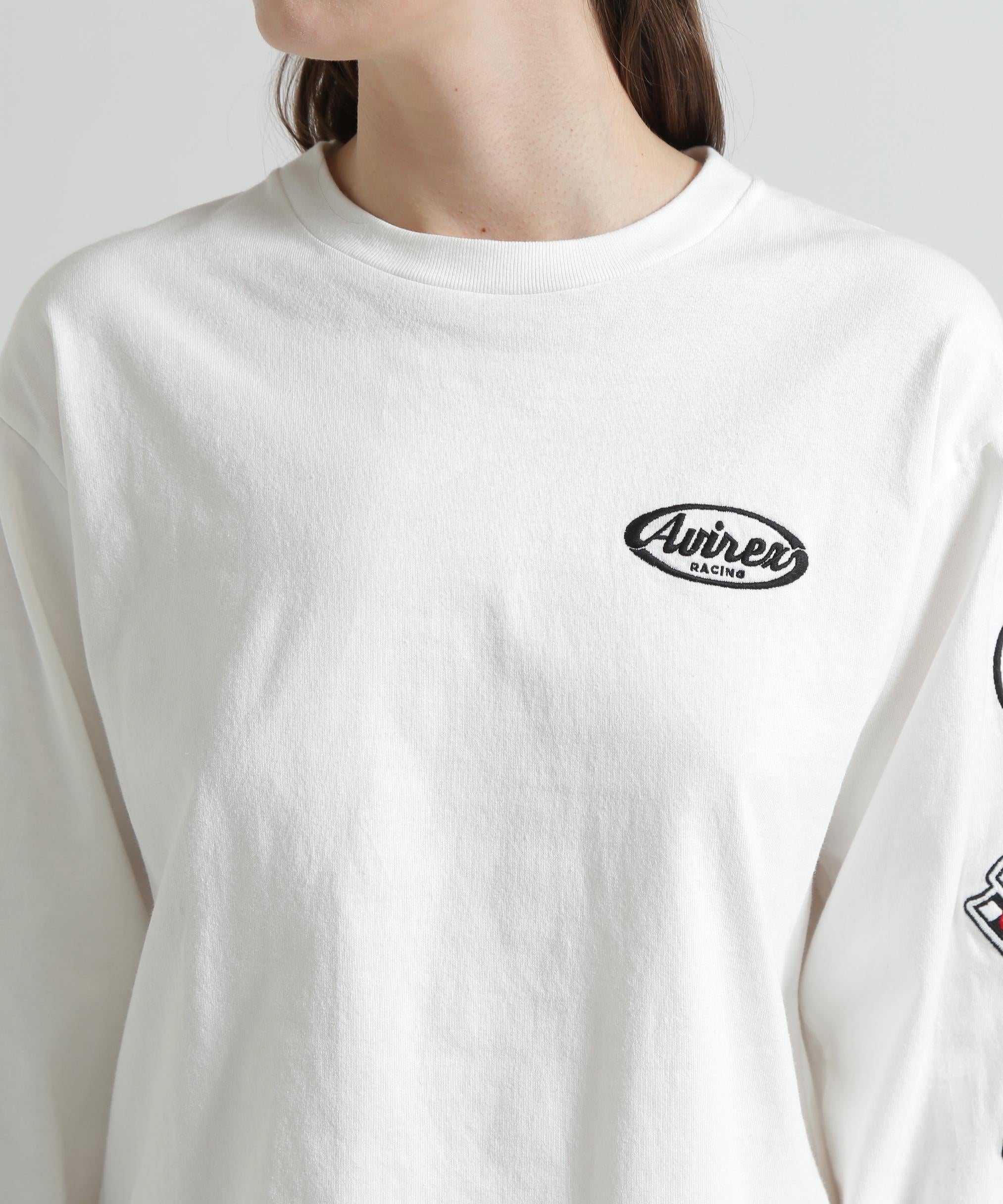 MOTOR ARM PATCH L/S T-SHIRT ホワイト