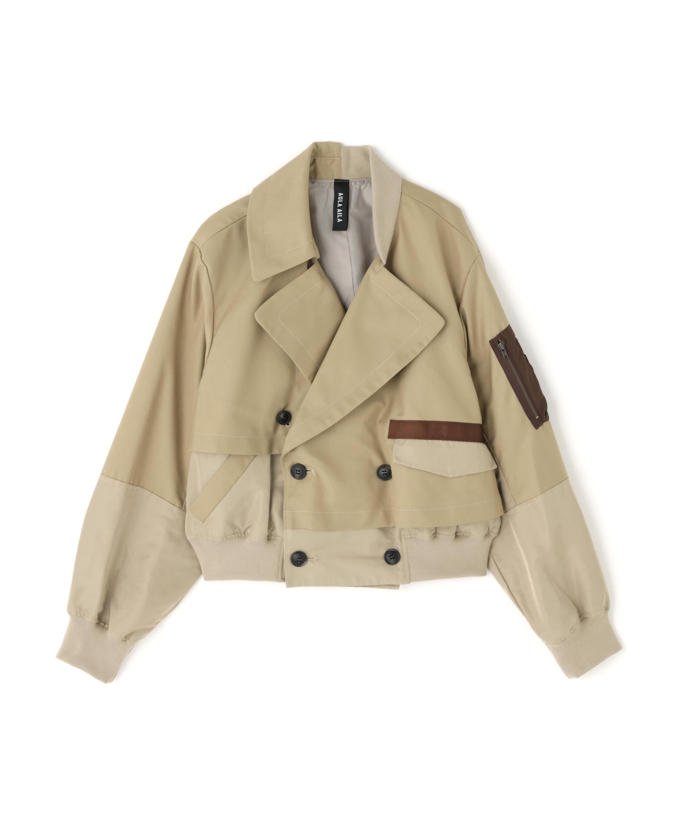 AULA AILA（アウラ アイラ）別注トレンチMA-1 ベージュ