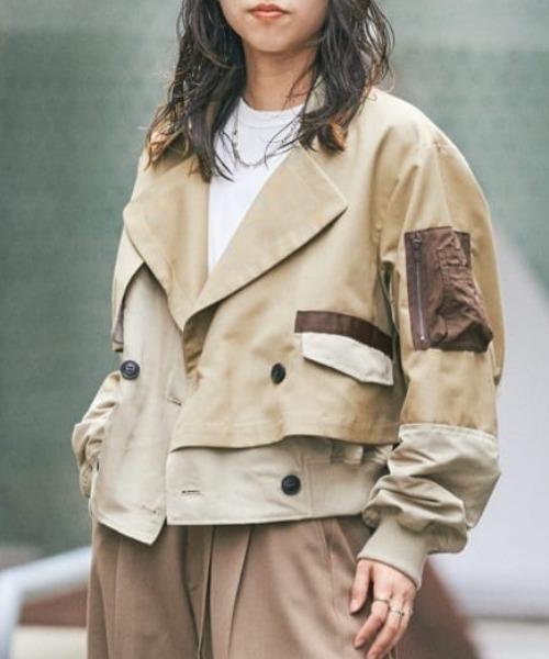 AULA AILA（アウラ アイラ）別注トレンチMA-1 ベージュ