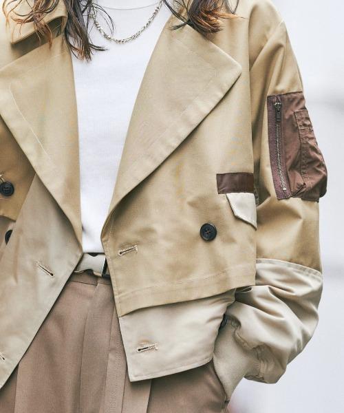 AULA AILA（アウラ アイラ）別注トレンチMA-1 ベージュ