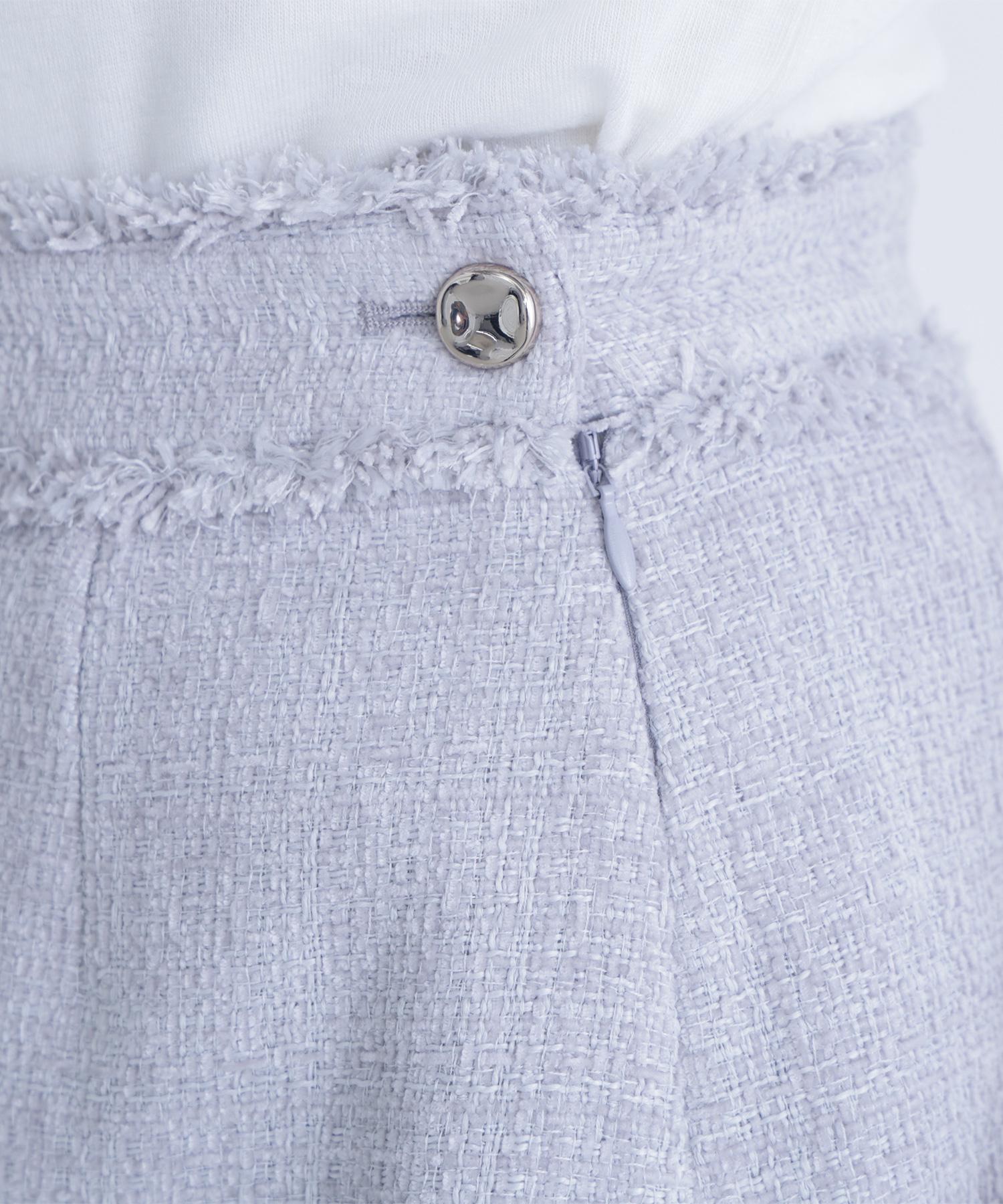 ムジツイードミニスカート ライトグレー