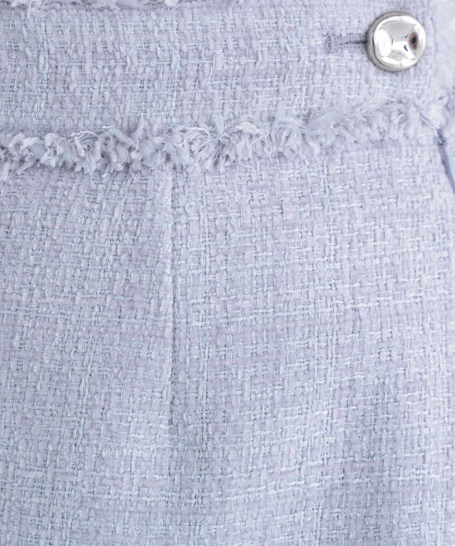 ムジツイードミニスカート ライトグレー