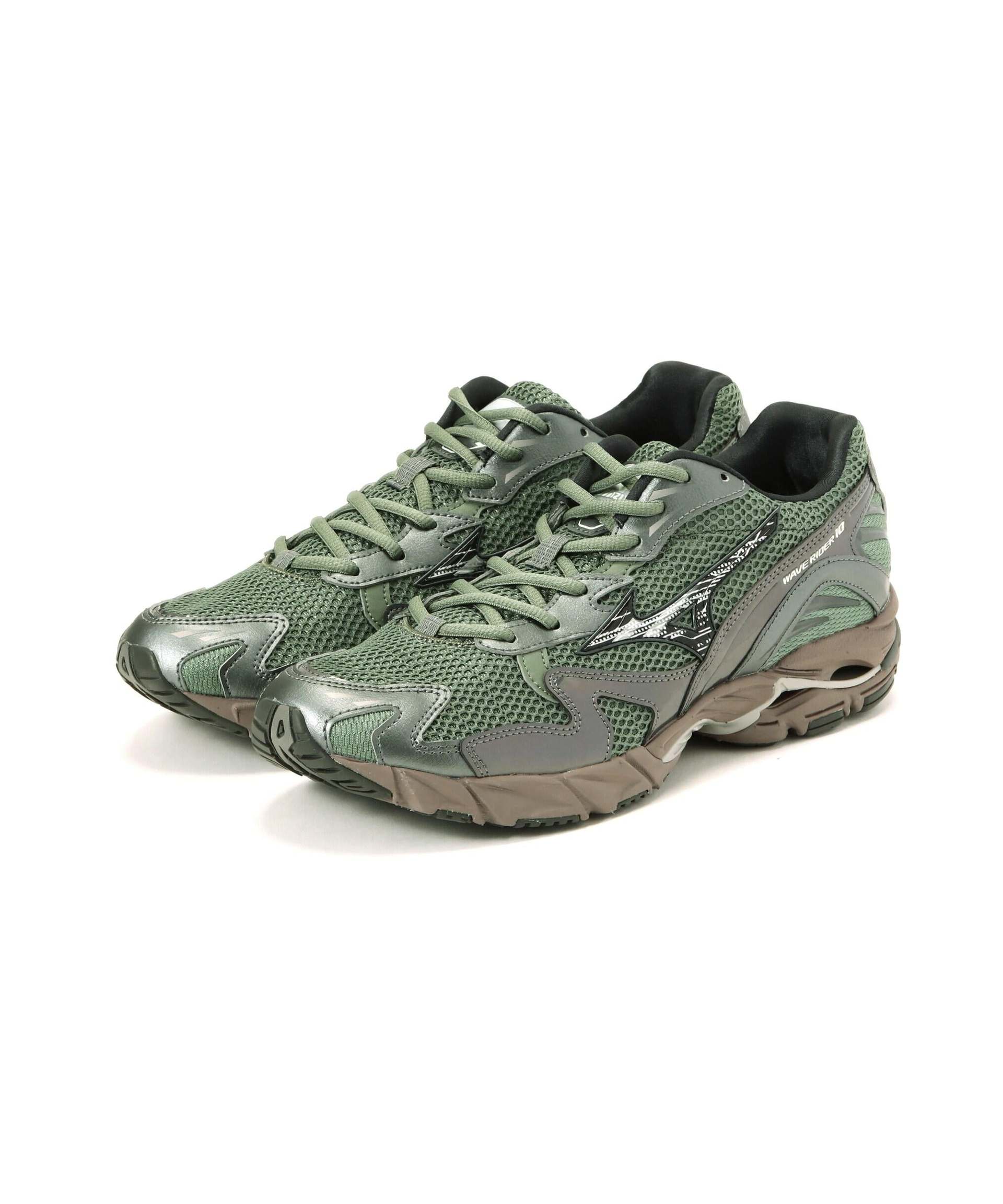 MIZUNO/ミズノ/WAVE >IDE> 10/"Geen/Rlack/Metallic Gey" グリーン