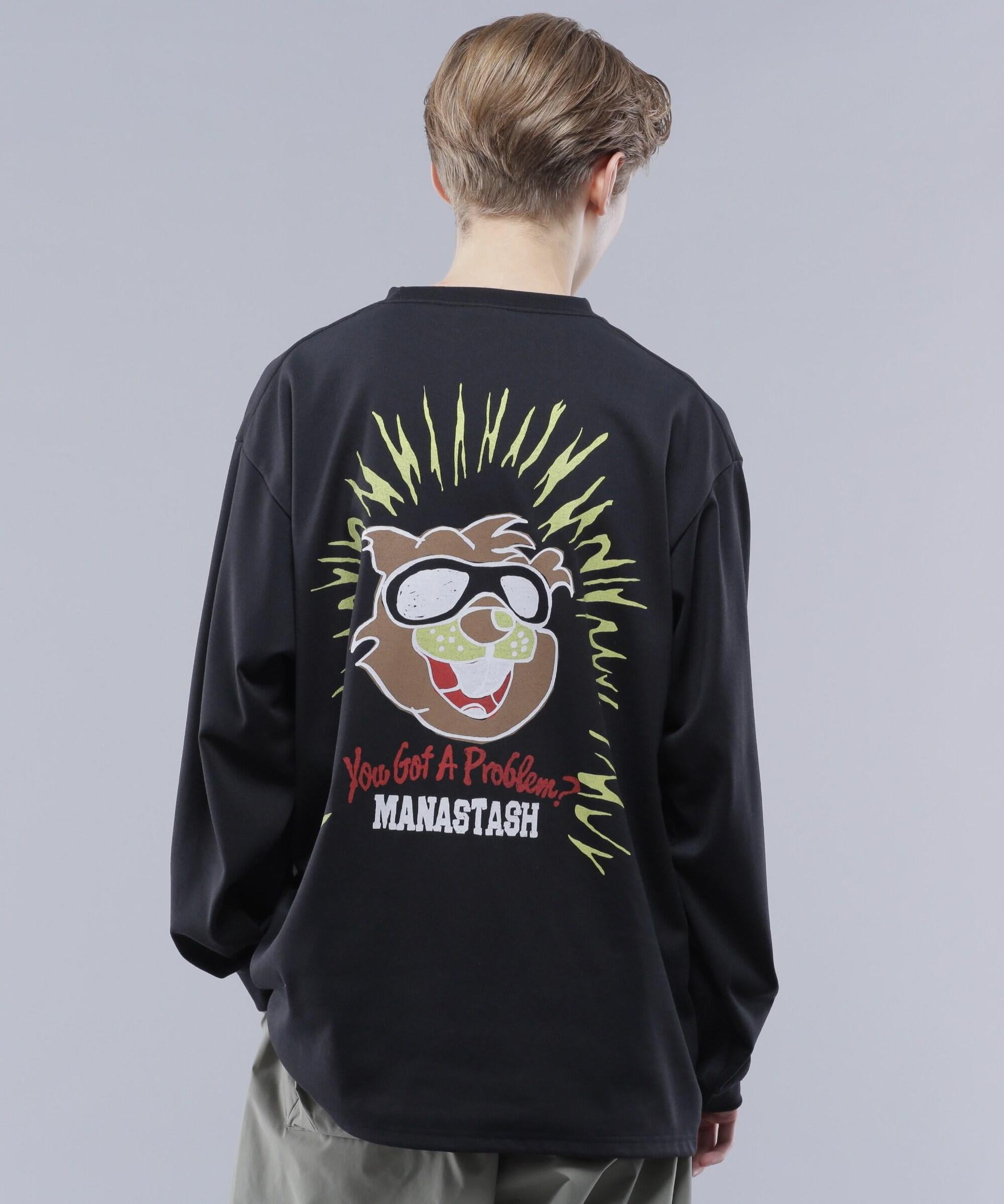 MANASTASH/マナスタッシュ/>E:POLY L/S TEE REAVE> ブラック