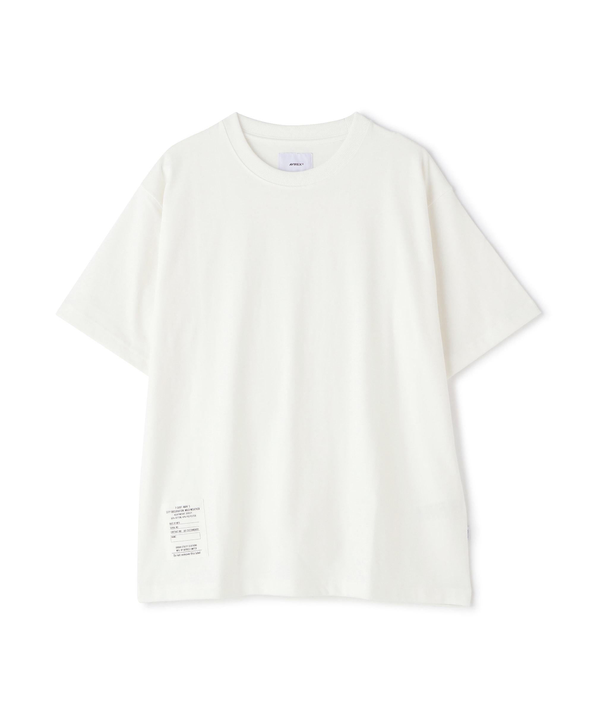 RASIC HEAVYWEIGHT S/S T-SHI>T / ベーシック ヘビーウェイト 半袖 Tシャツ/ AVI>EX / アヴィレッ ホワイト