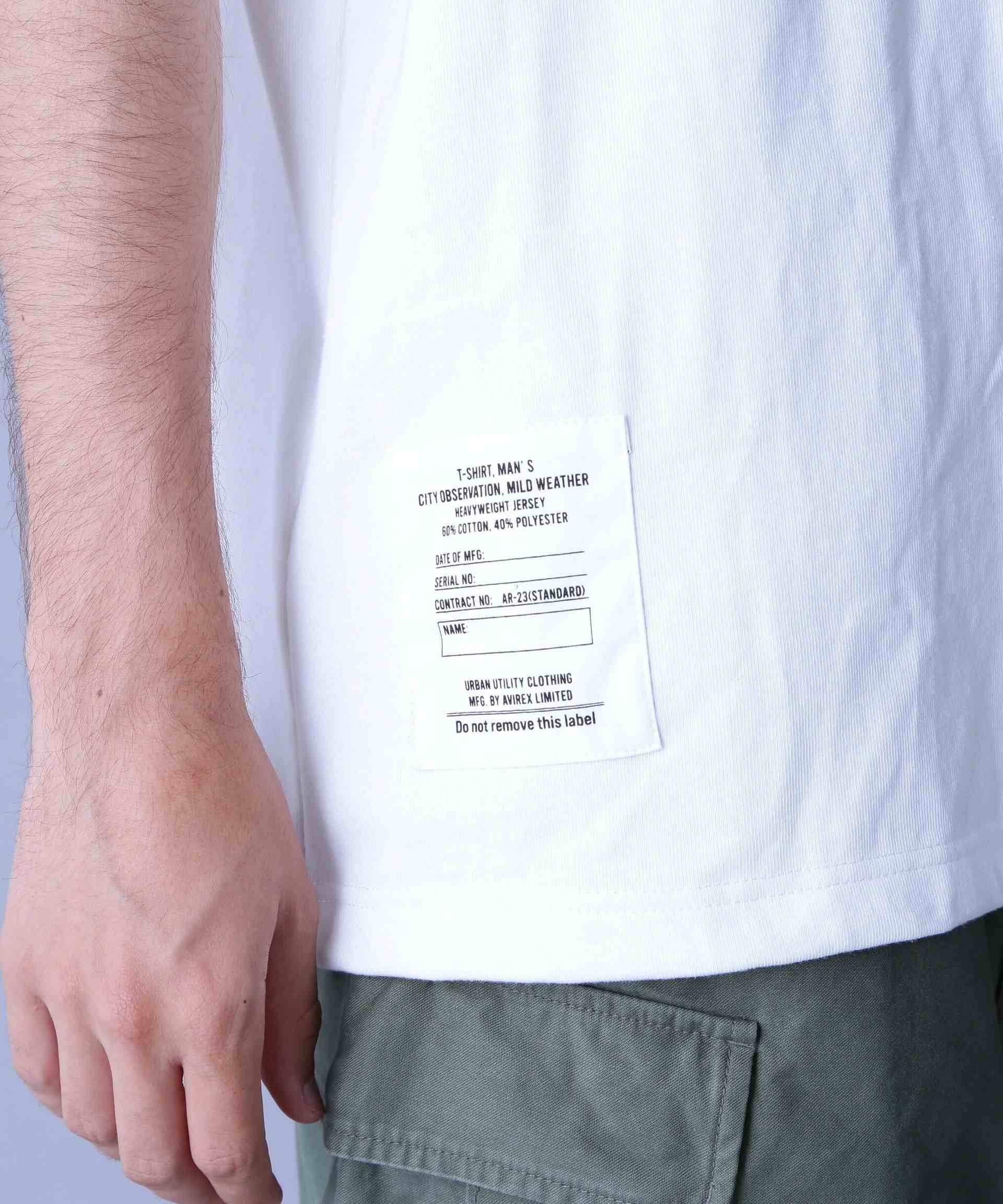 RASIC HEAVYWEIGHT S/S T-SHI>T / ベーシック ヘビーウェイト 半袖 Tシャツ/ AVI>EX / アヴィレッ ホワイト
