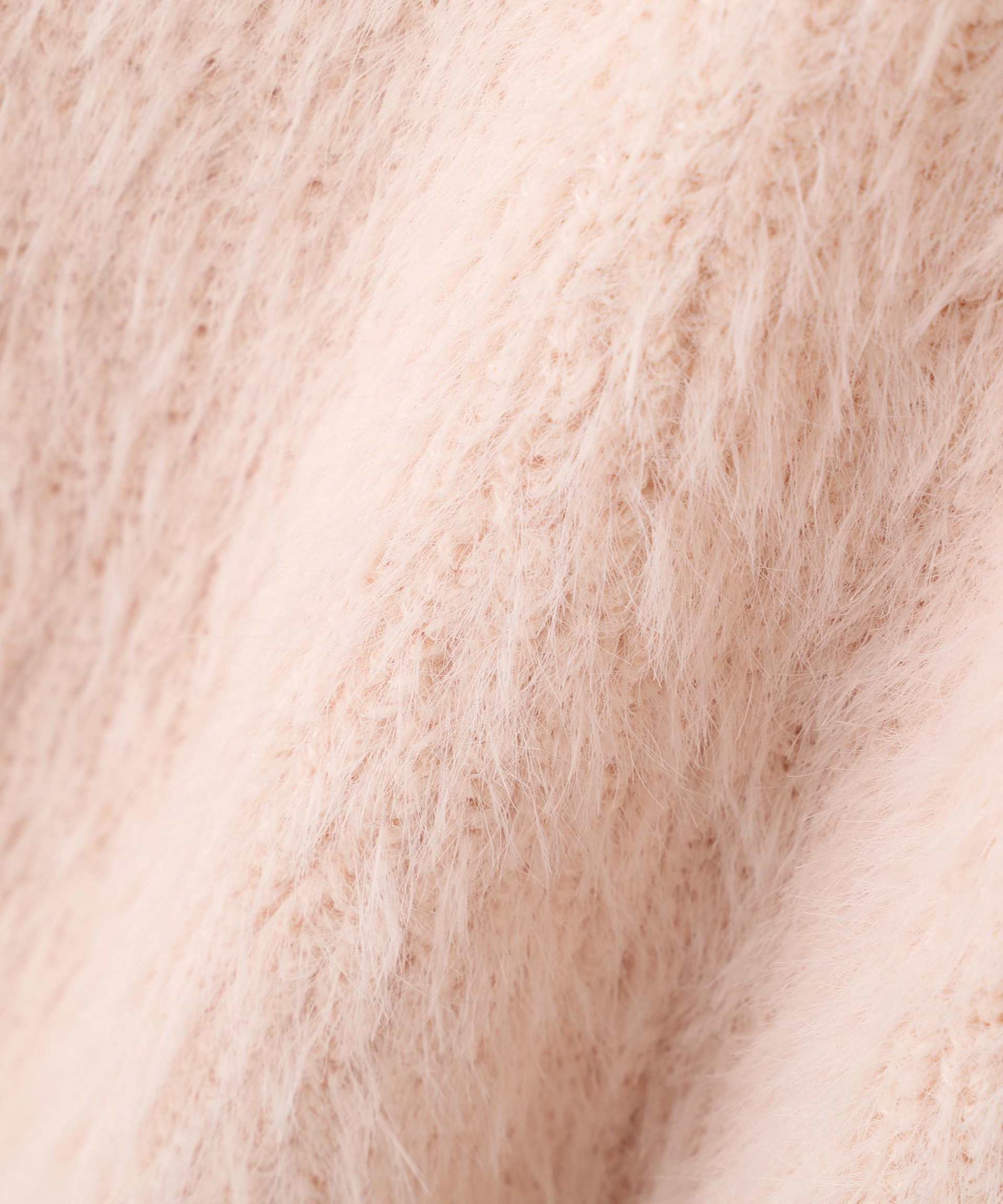 ヘアリーペプラム金ボタンニットカーデ ピンク