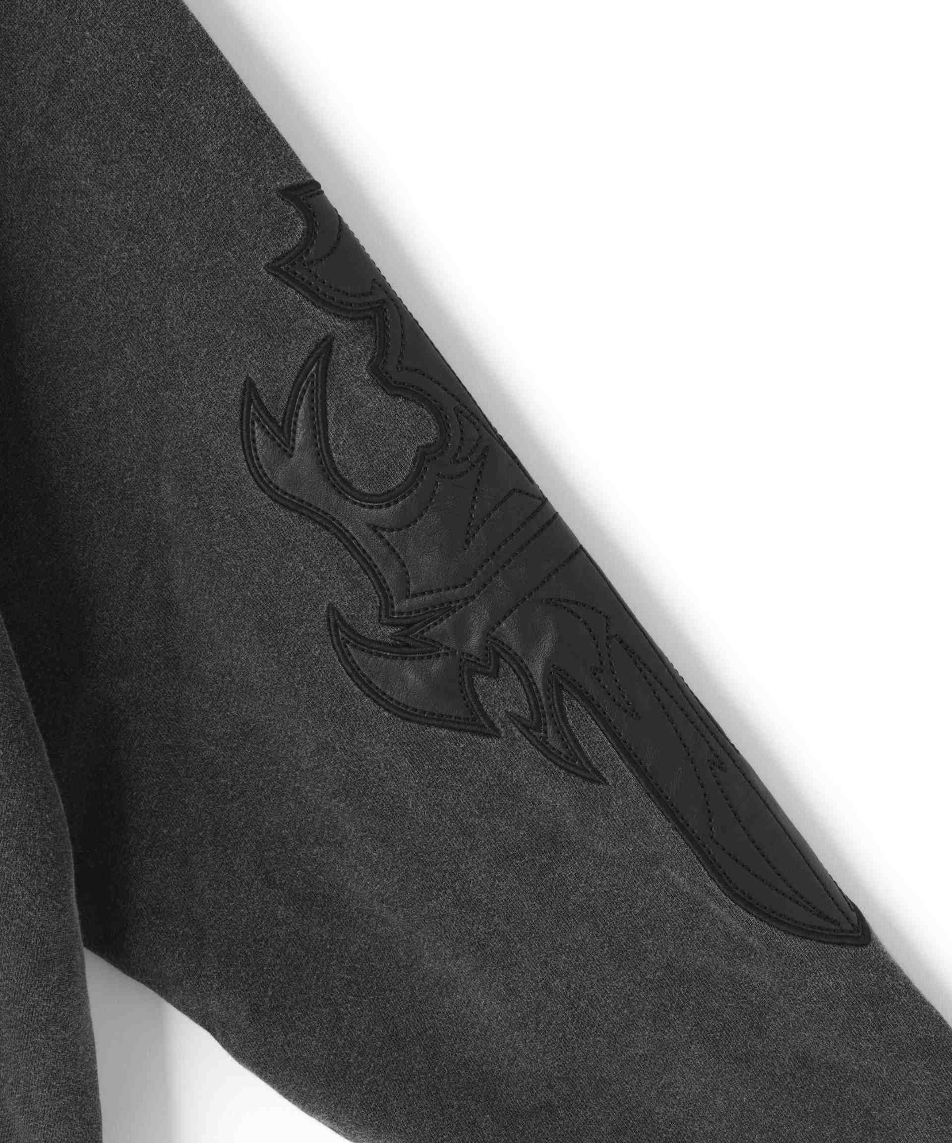 SUPPLIE>/サプライヤー/LEATHE> PATCH ZIP HOODIE ブラック