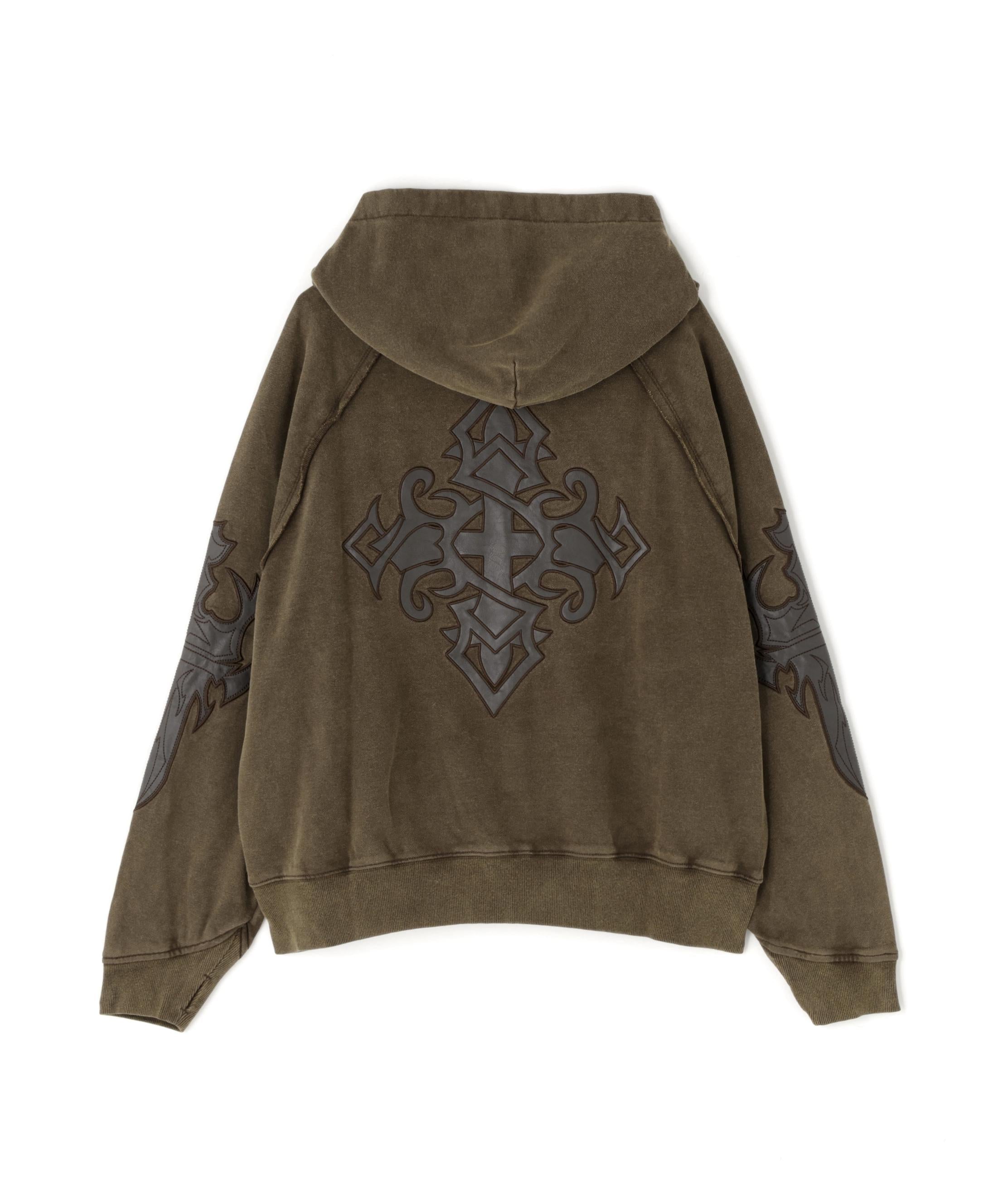 SUPPLIE>/サプライヤー/LEATHE> PATCH ZIP HOODIE カーキ