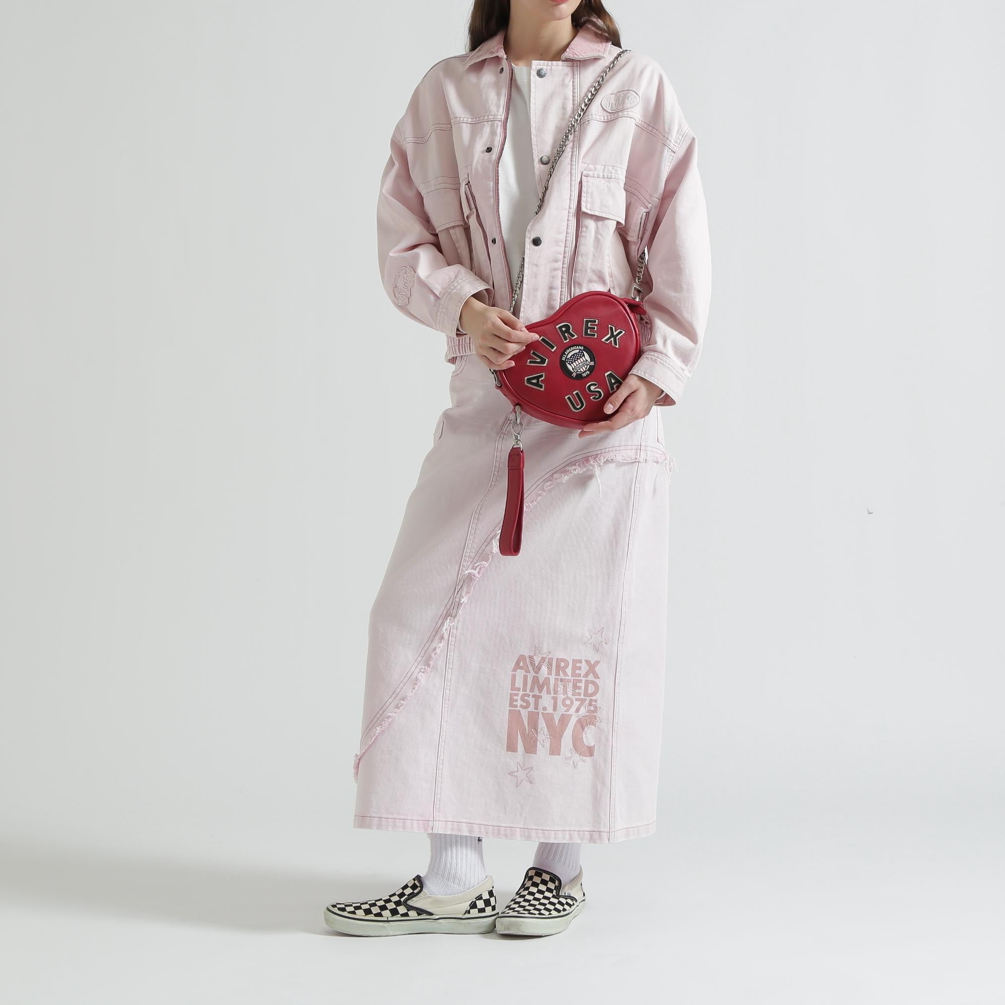 《直営店限定》VARSITY HEART CHAIN BAG/バーシティーハートチェーンバッグ レッド