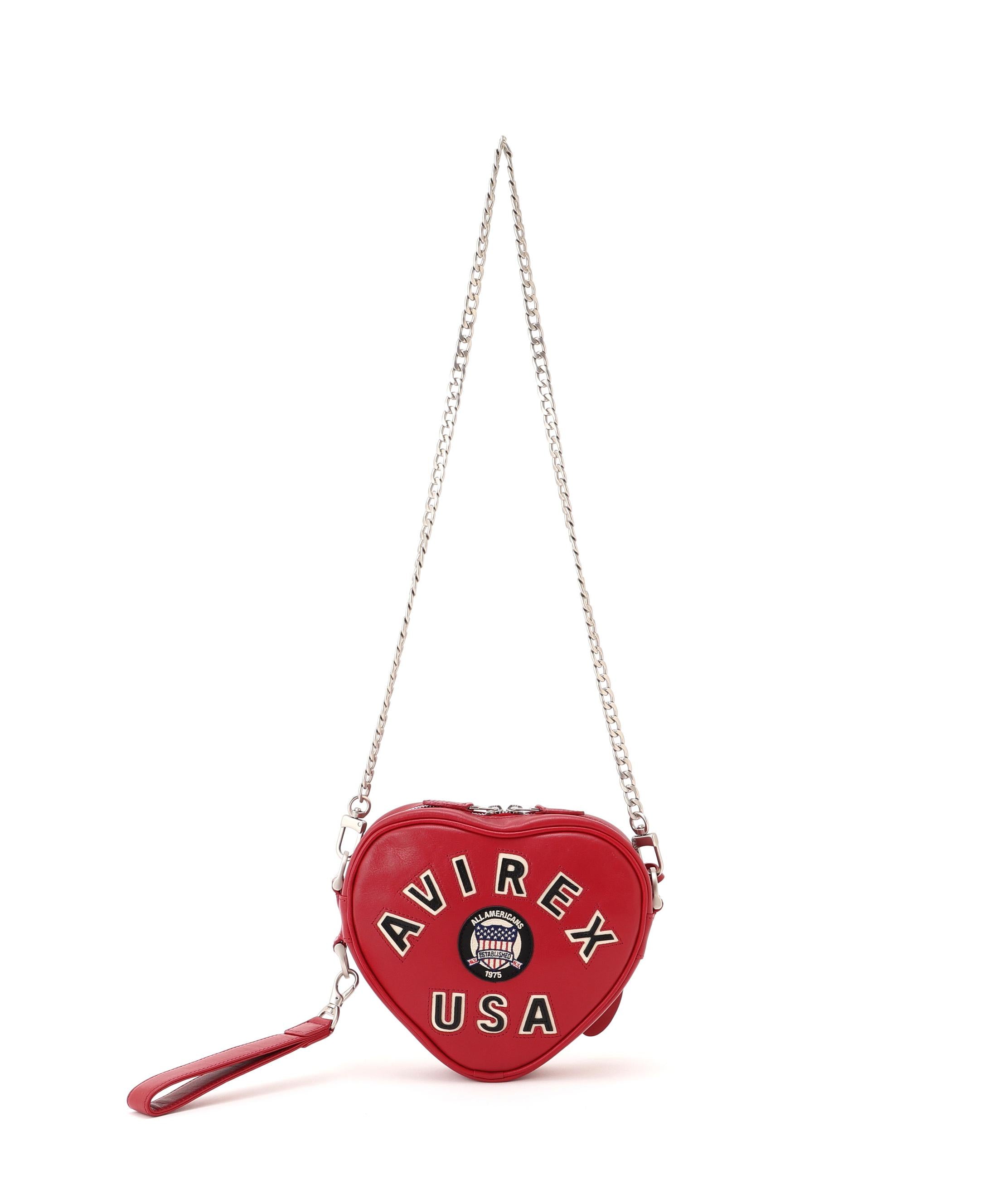 《直営店限定》VARSITY HEART CHAIN BAG/バーシティーハートチェーンバッグ レッド