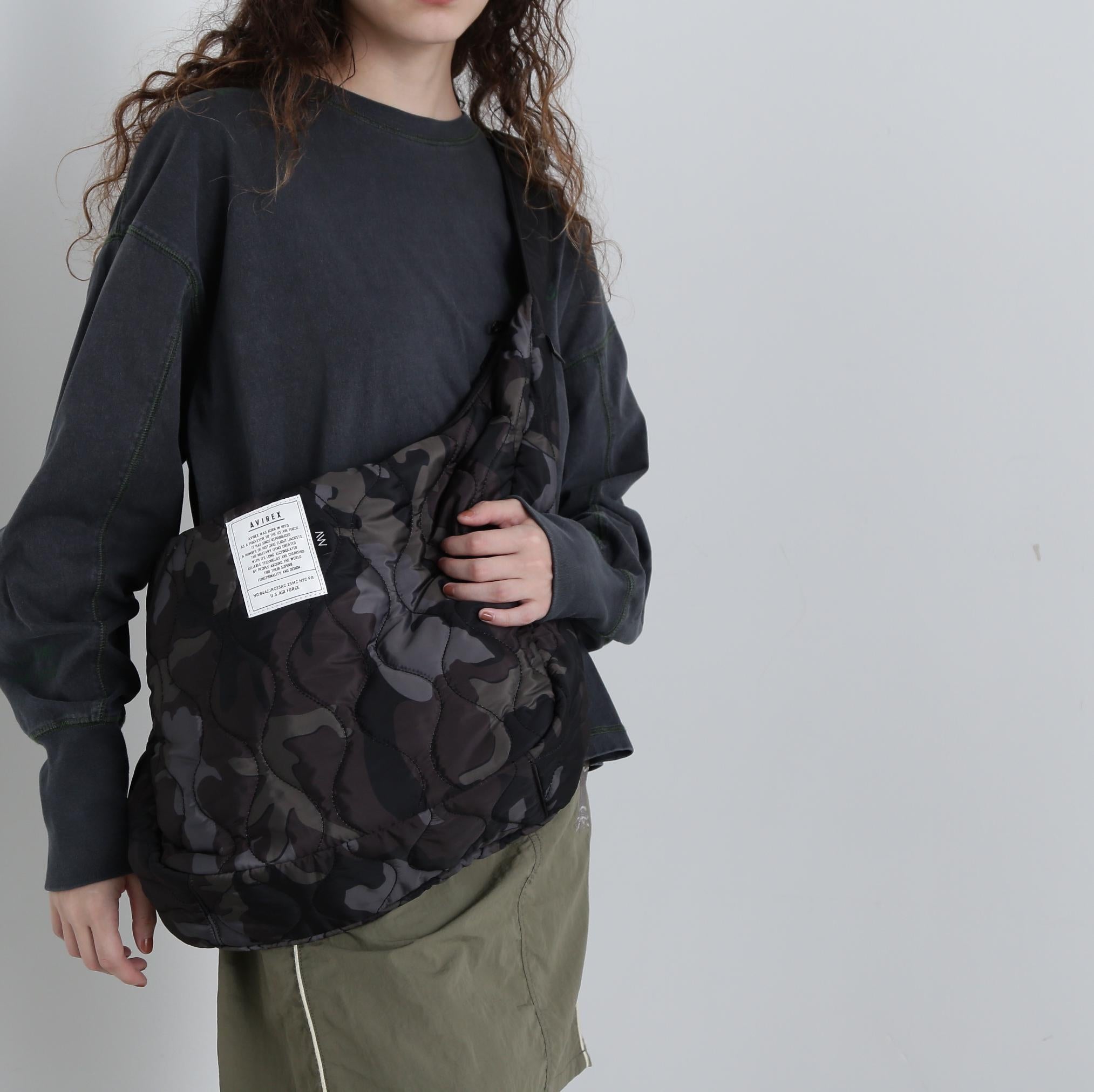 《限定》RONDING QUILTING SHOULDE> RAG/キルティングショルダーバッグ ブラックカモ2