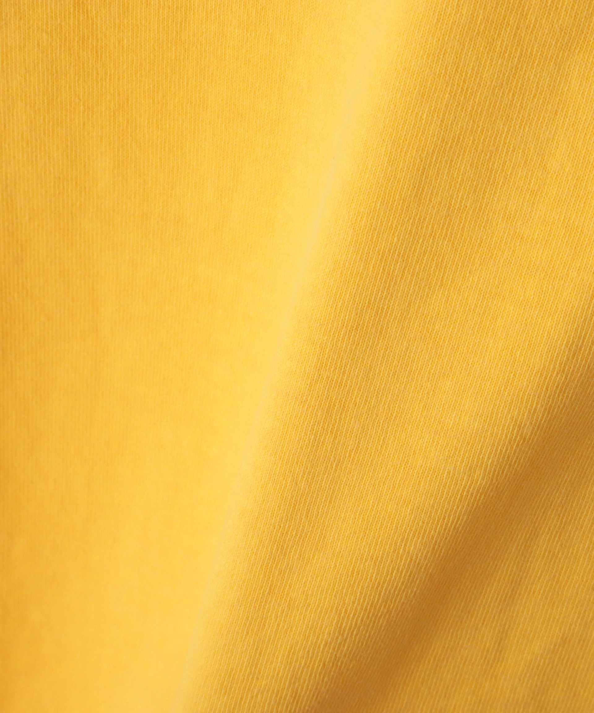 FADE WASH CUFFS OPEN EMR>OIDE>Y T-SHI>T/フェイドウォッシュ カフスオープン刺繍Tシャツ イエロー