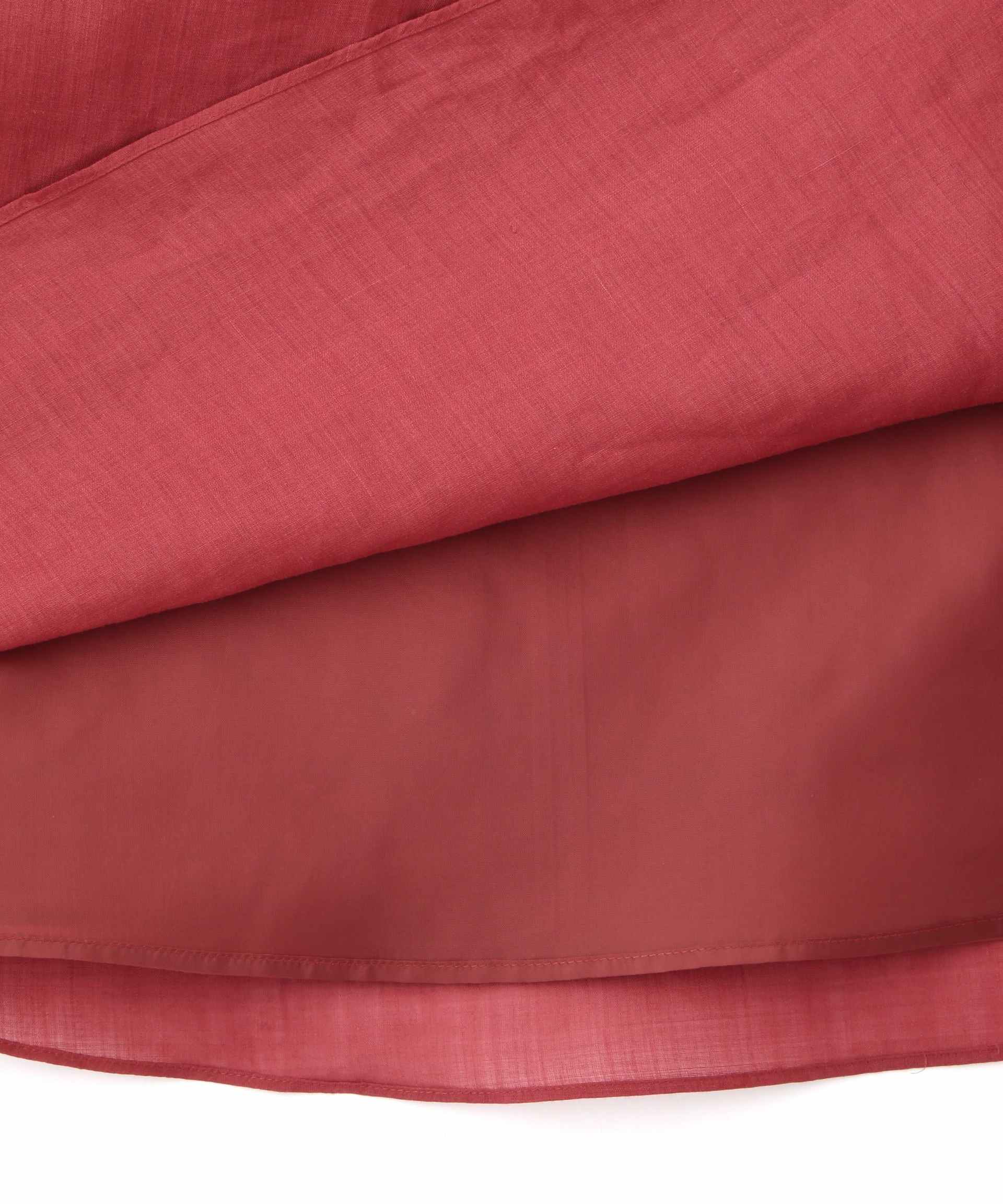 ◆ラミーサイドボックスタックギャザースカート レッドブラウン