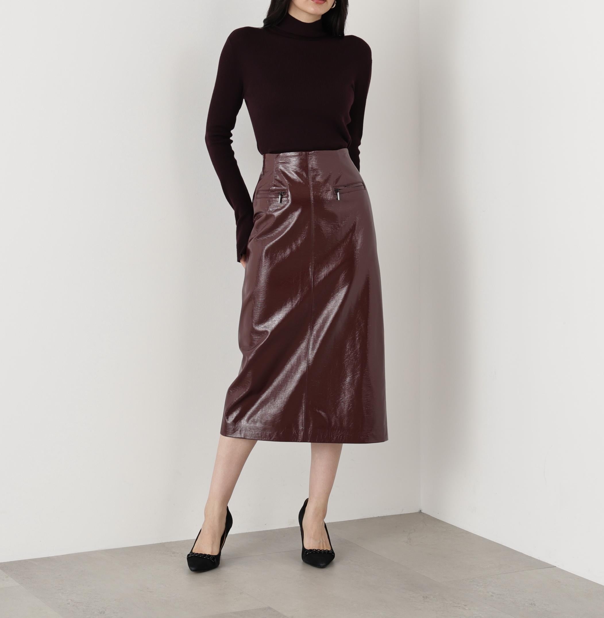 ◆ウールモックネックプルオーバー ワイン