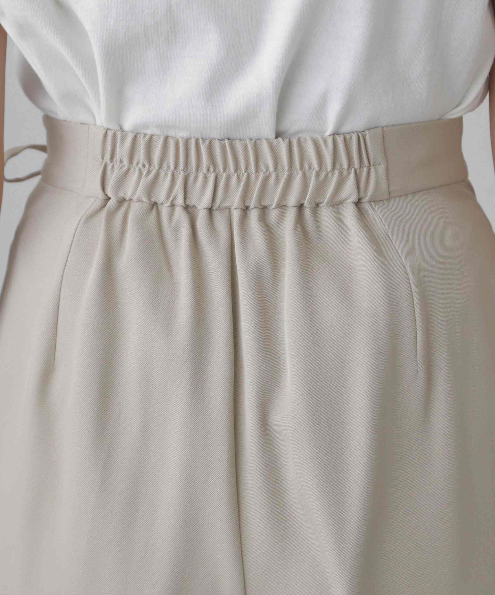 サイドリボンラップスカートパンツ ベージュ