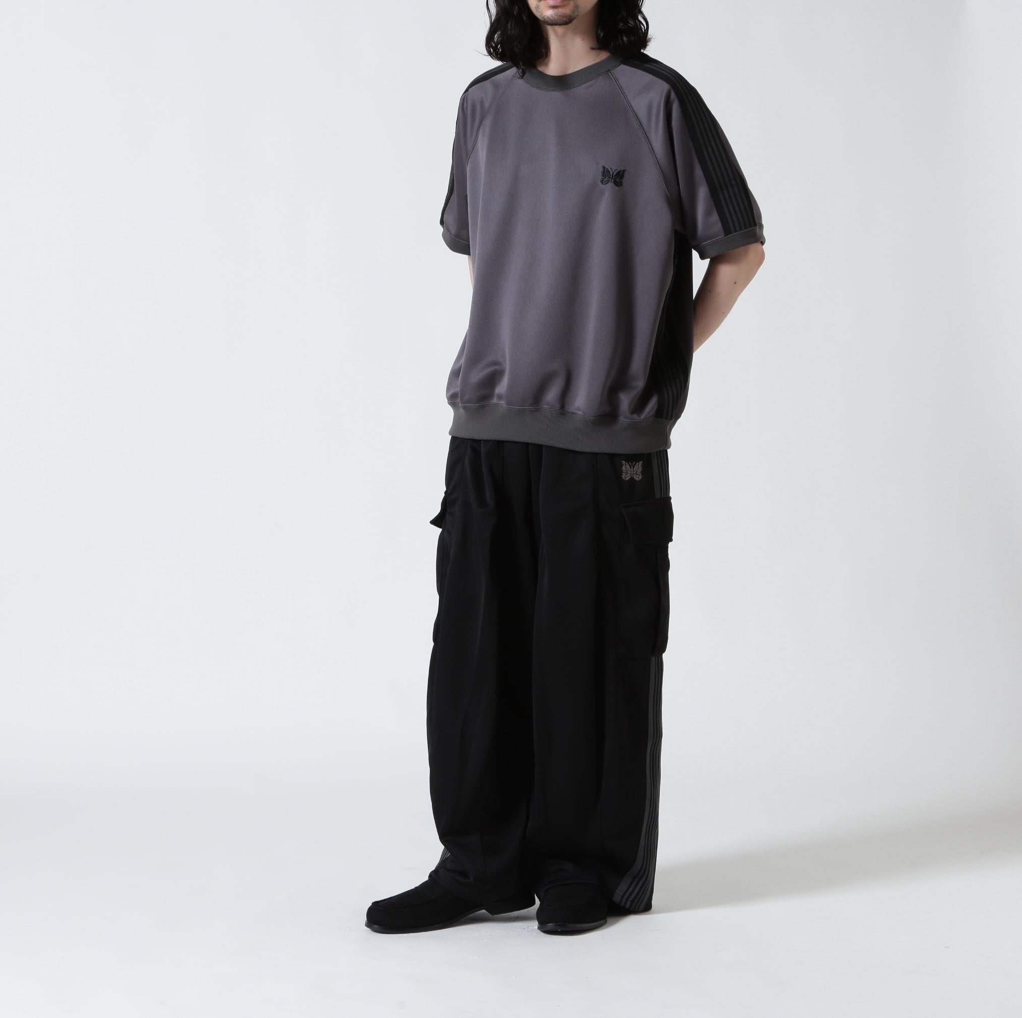 Needles/ニードルズ  別注Tack S/S Cew Neck Shit-Poly Smooth チャコール