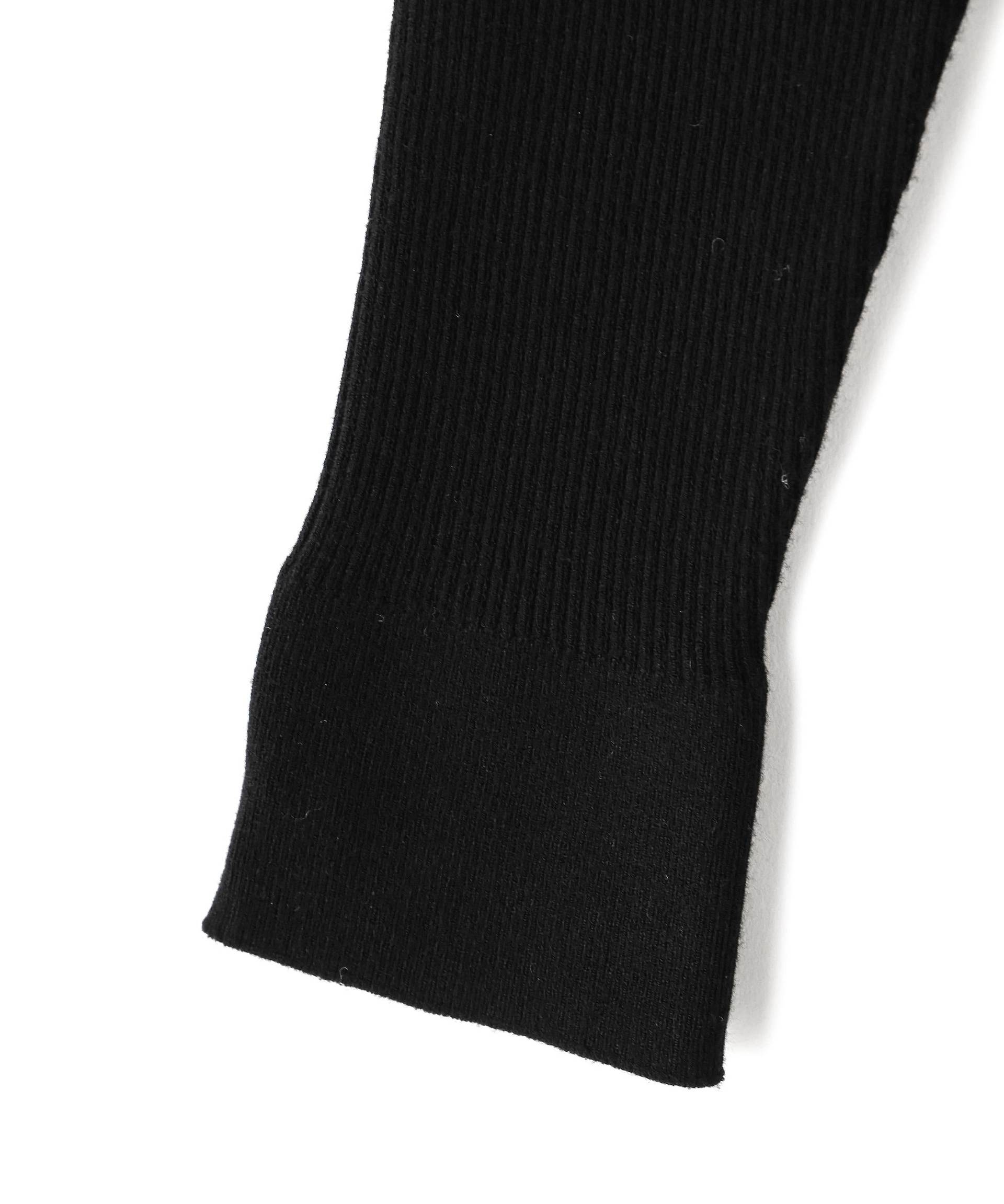 レース衿レイヤードニット ブラック