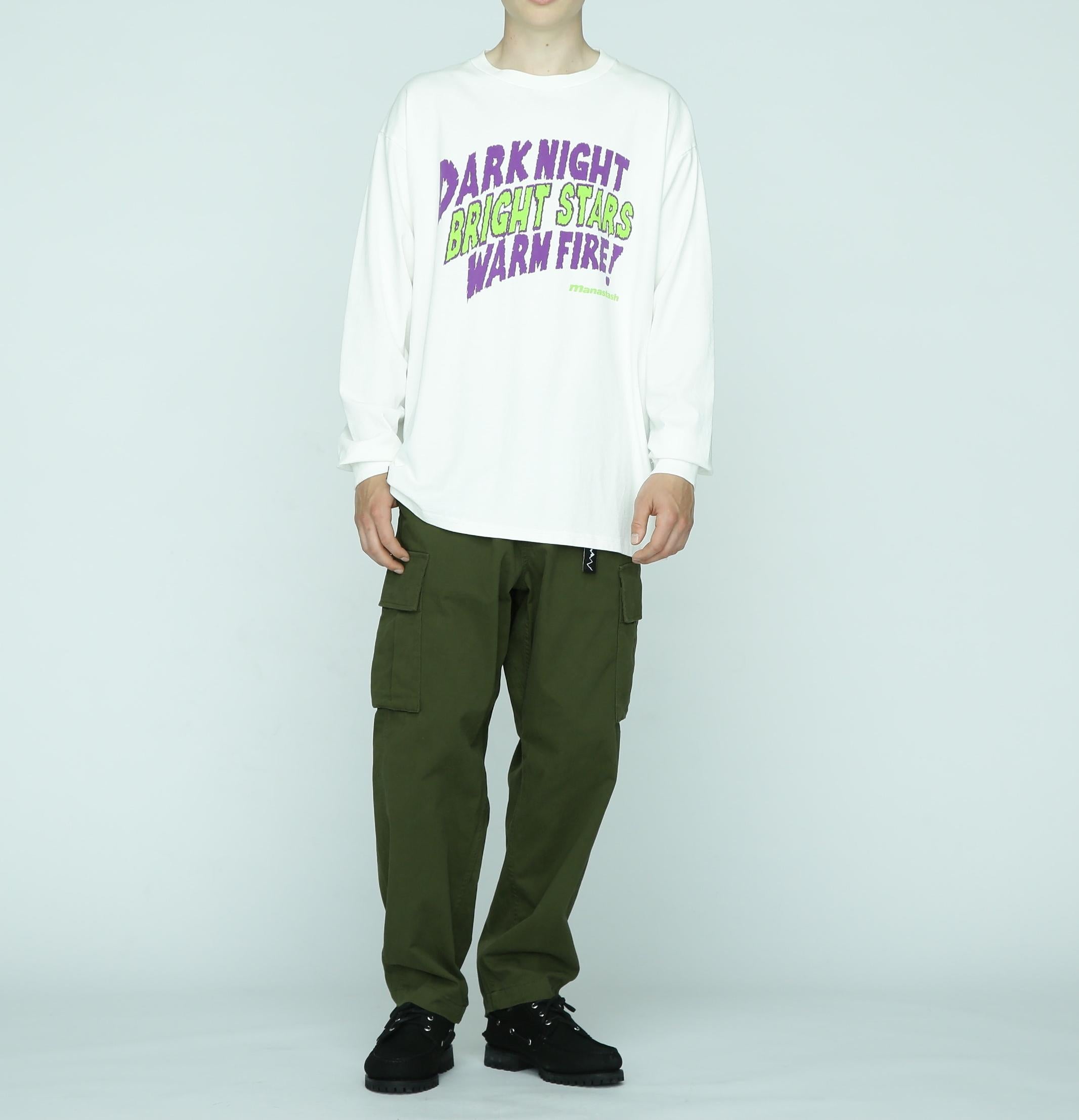 MANASTASH/マナスタッシュ/PUMICE L/S TEE DA>K NIGHT ホワイト