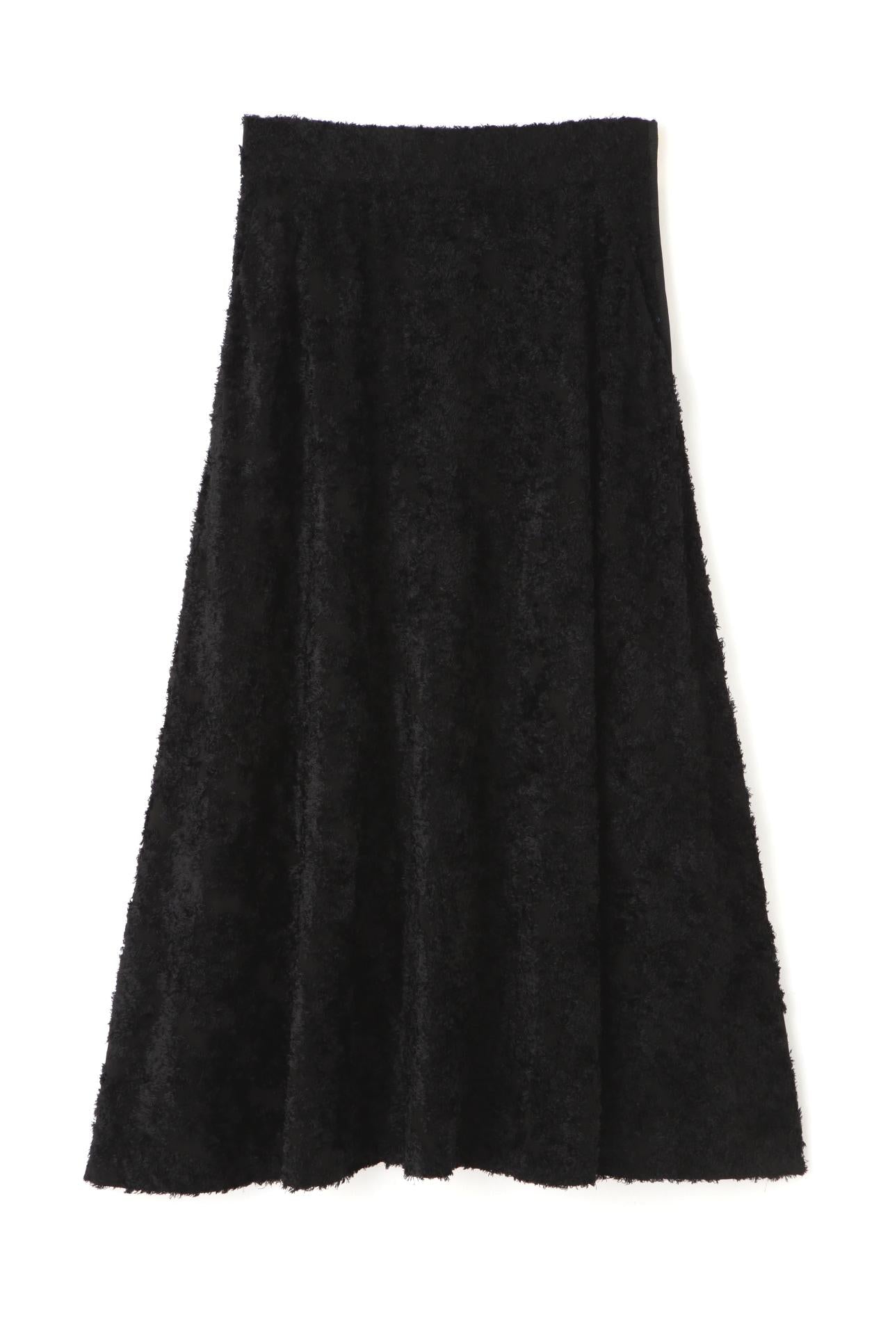 ◆カットジャガードフレアスカート ブラック