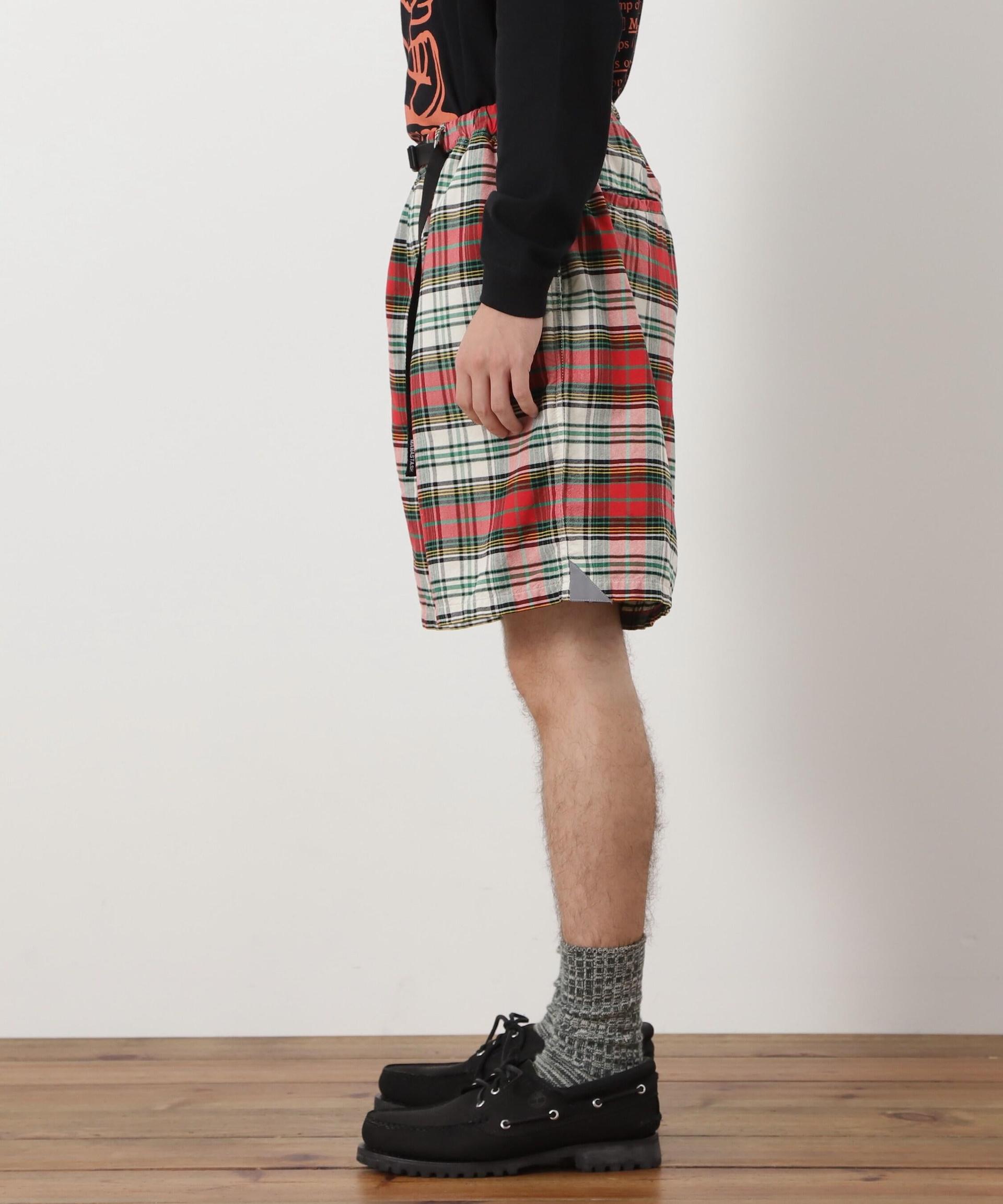 MANASTASH/マナスタッシュ/WASHED PLAID SHO>T レッド