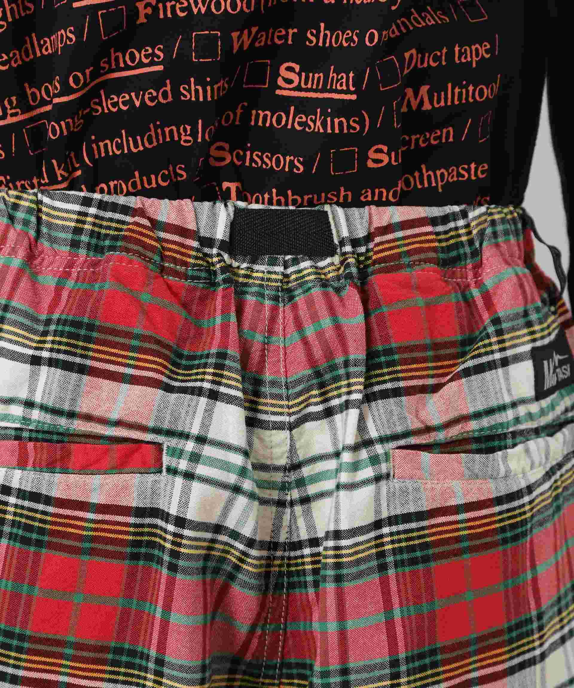 MANASTASH/マナスタッシュ/WASHED PLAID SHO>T レッド
