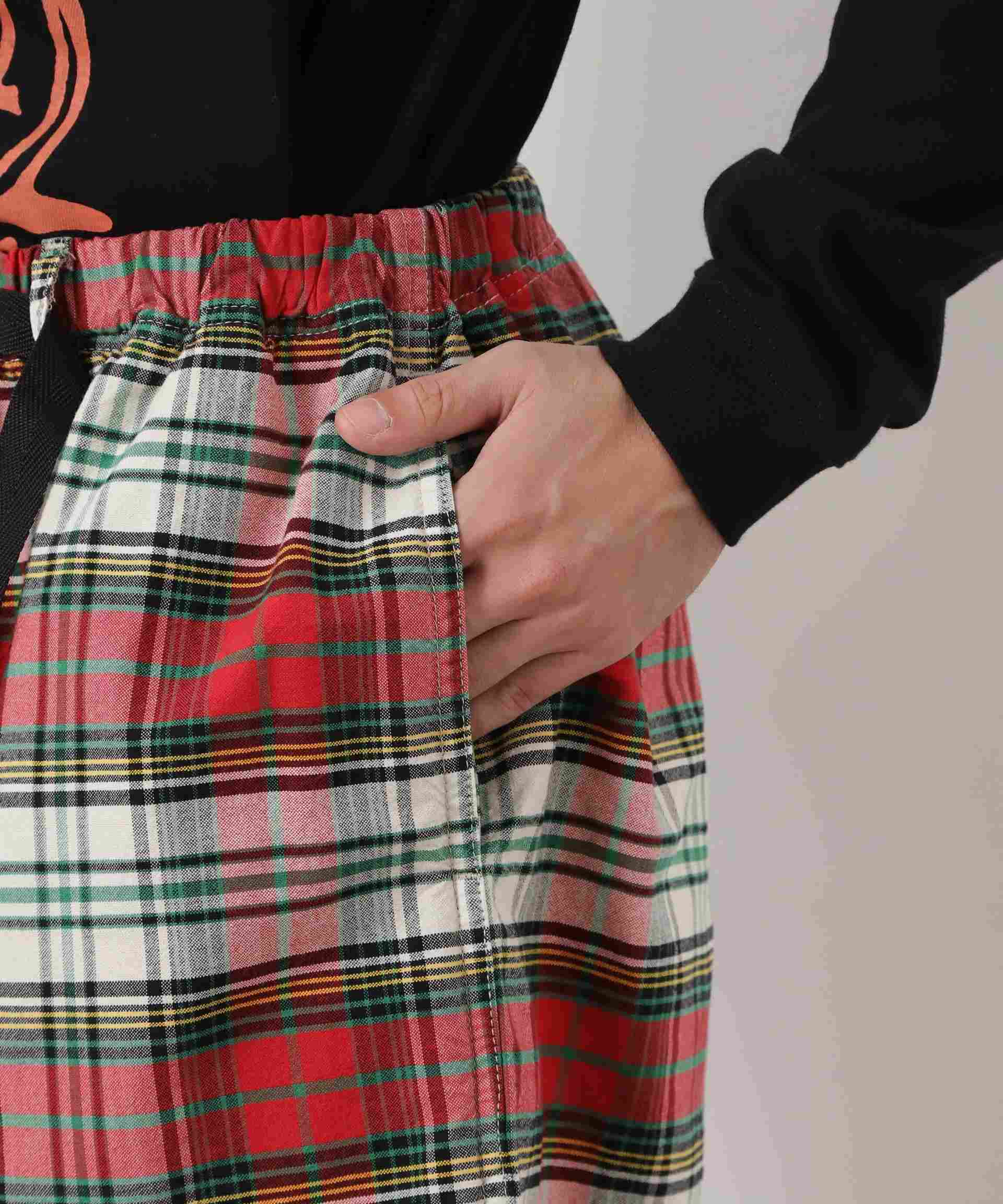 MANASTASH/マナスタッシュ/WASHED PLAID SHO>T レッド