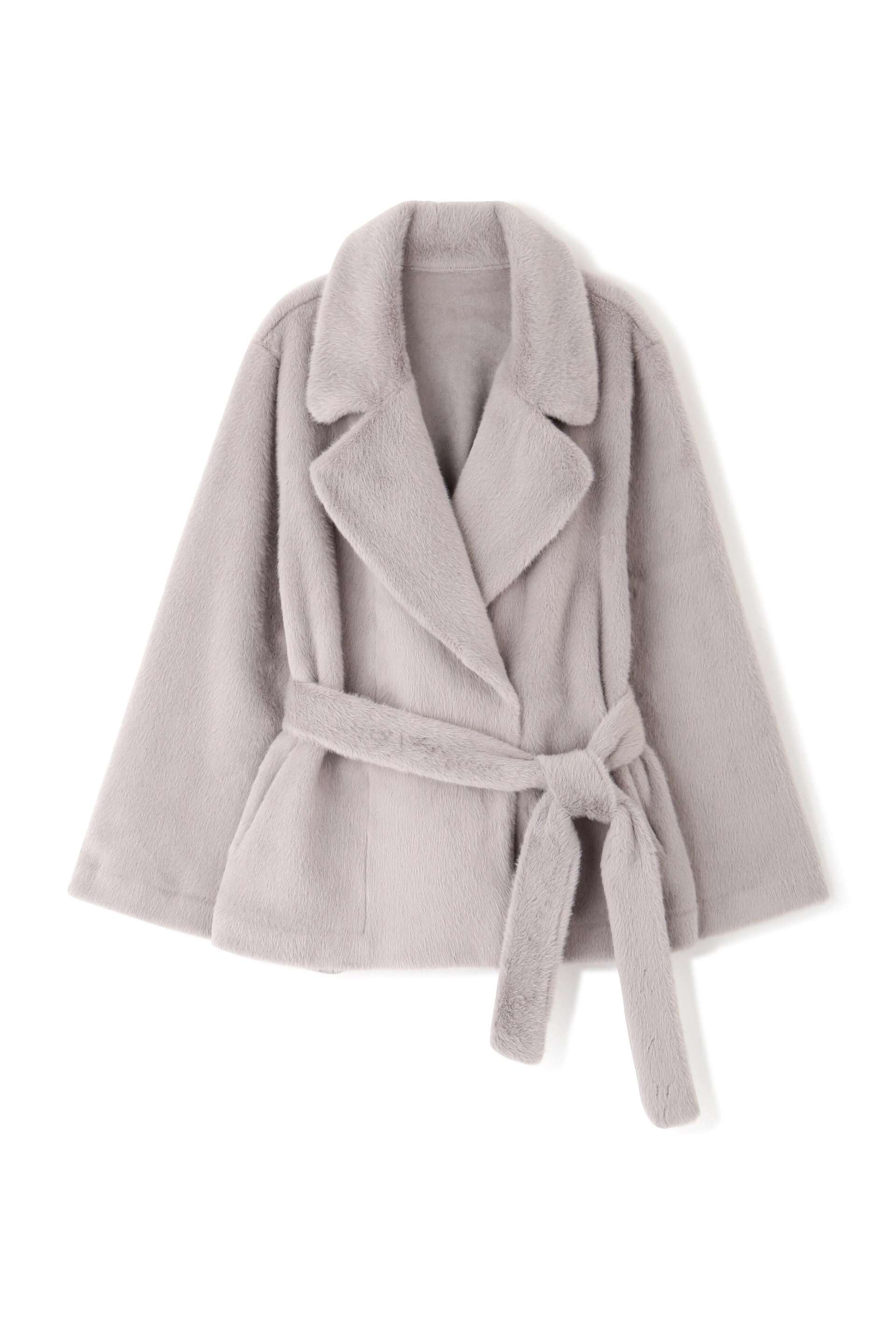 フォーファーショートコート グレー