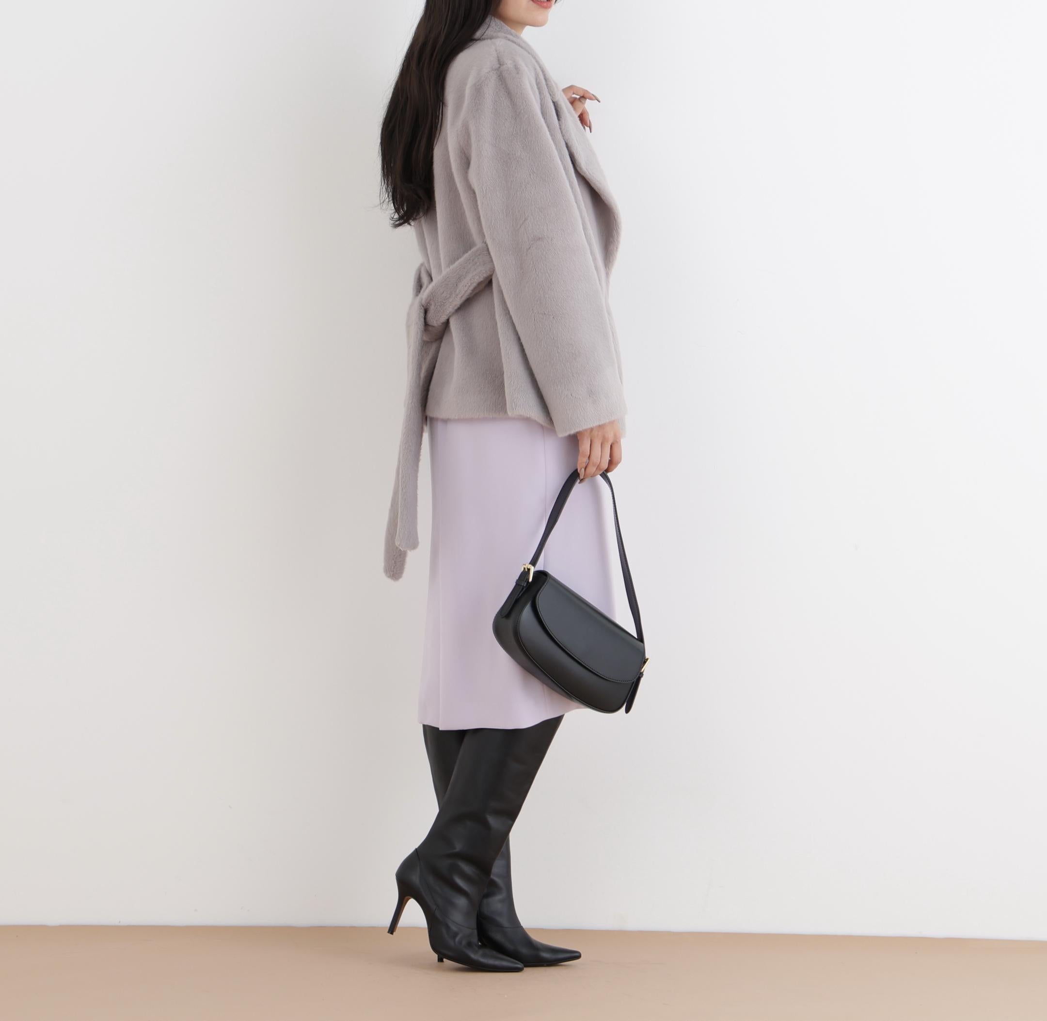 フォーファーショートコート グレー