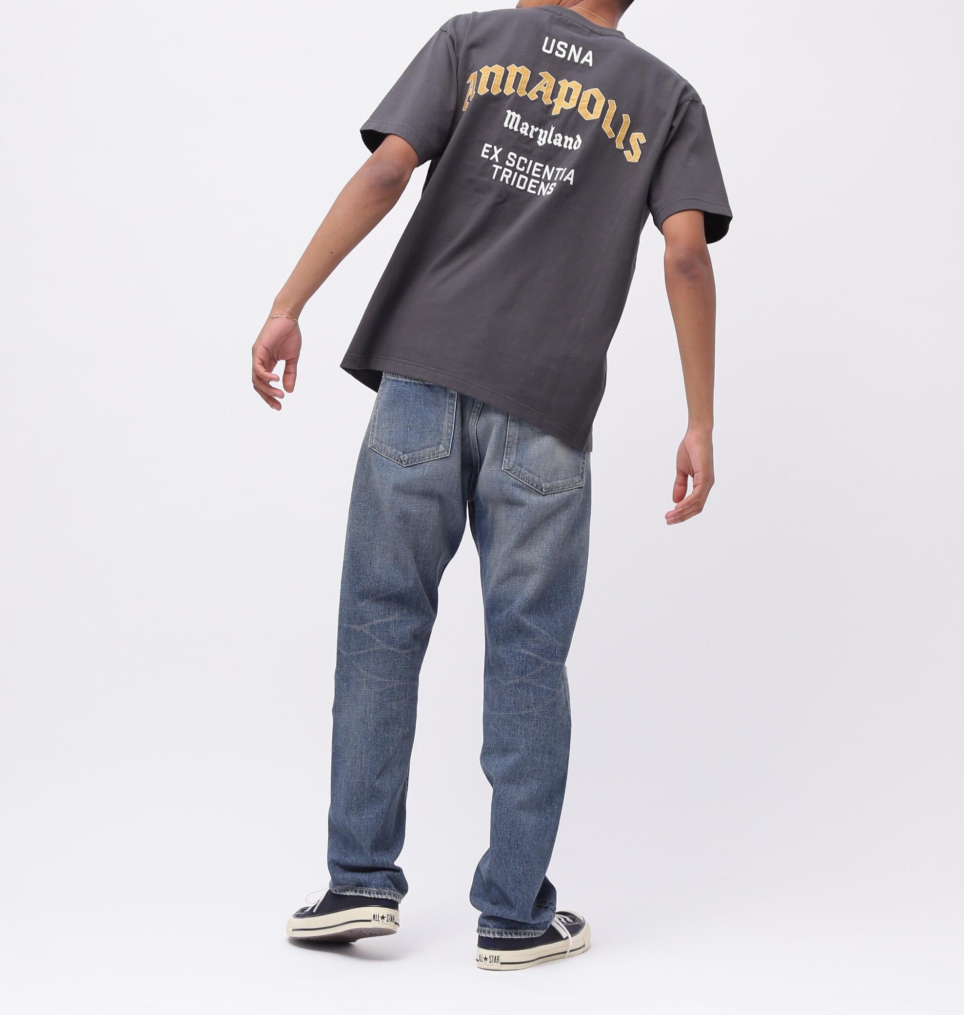 《直営店限定》ANNAPOLIS T-SHI>T / アナポリス 半袖Tシャツ / AVI>EX / アヴィレックス チャコール