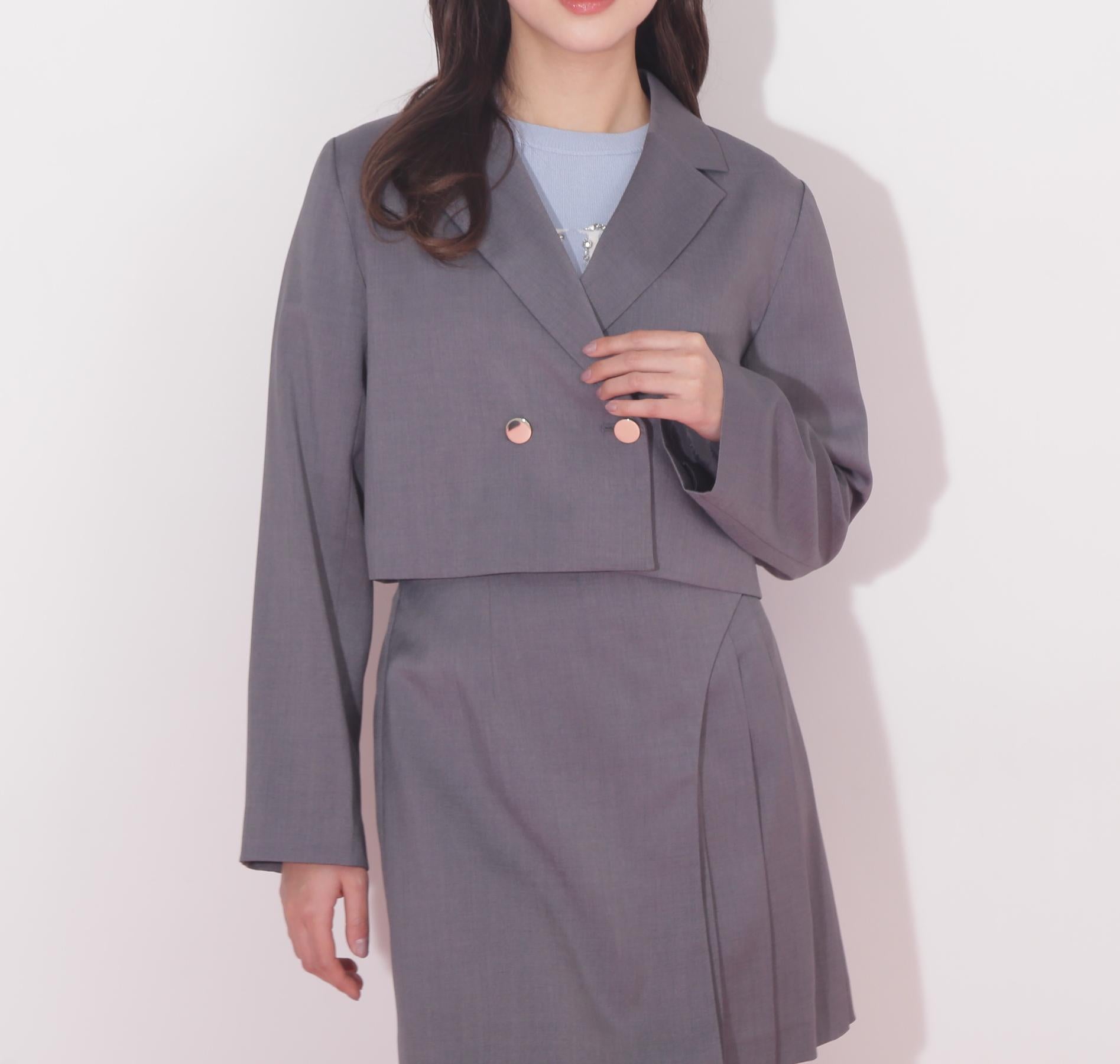 麻調合繊スーチングジャケット グレー