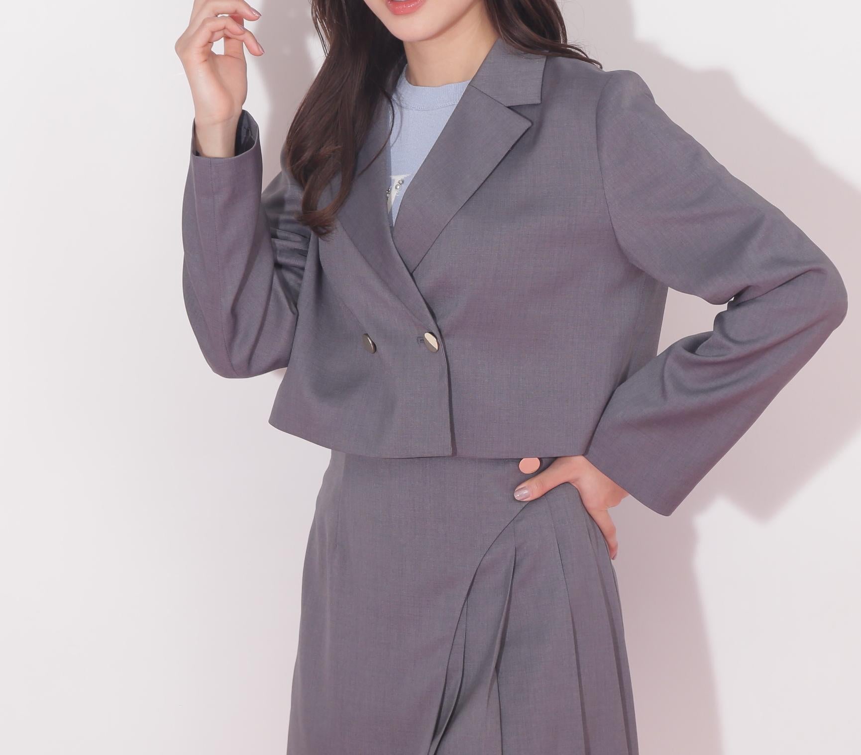 麻調合繊スーチングジャケット グレー