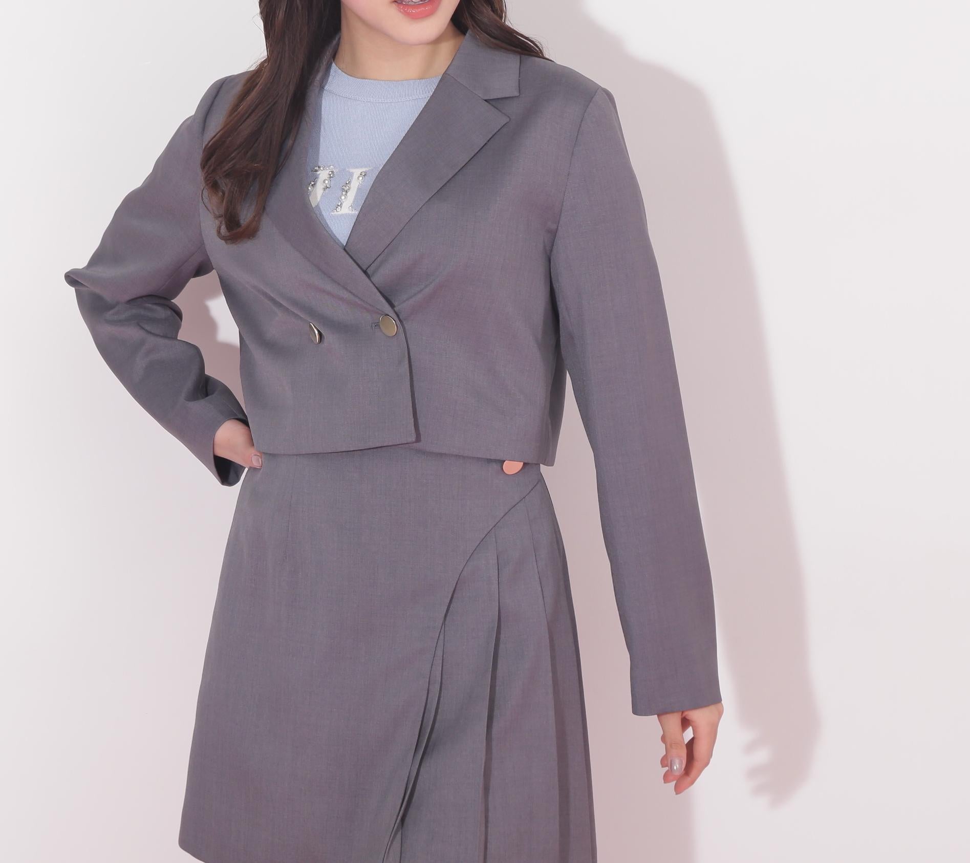 麻調合繊スーチングジャケット グレー