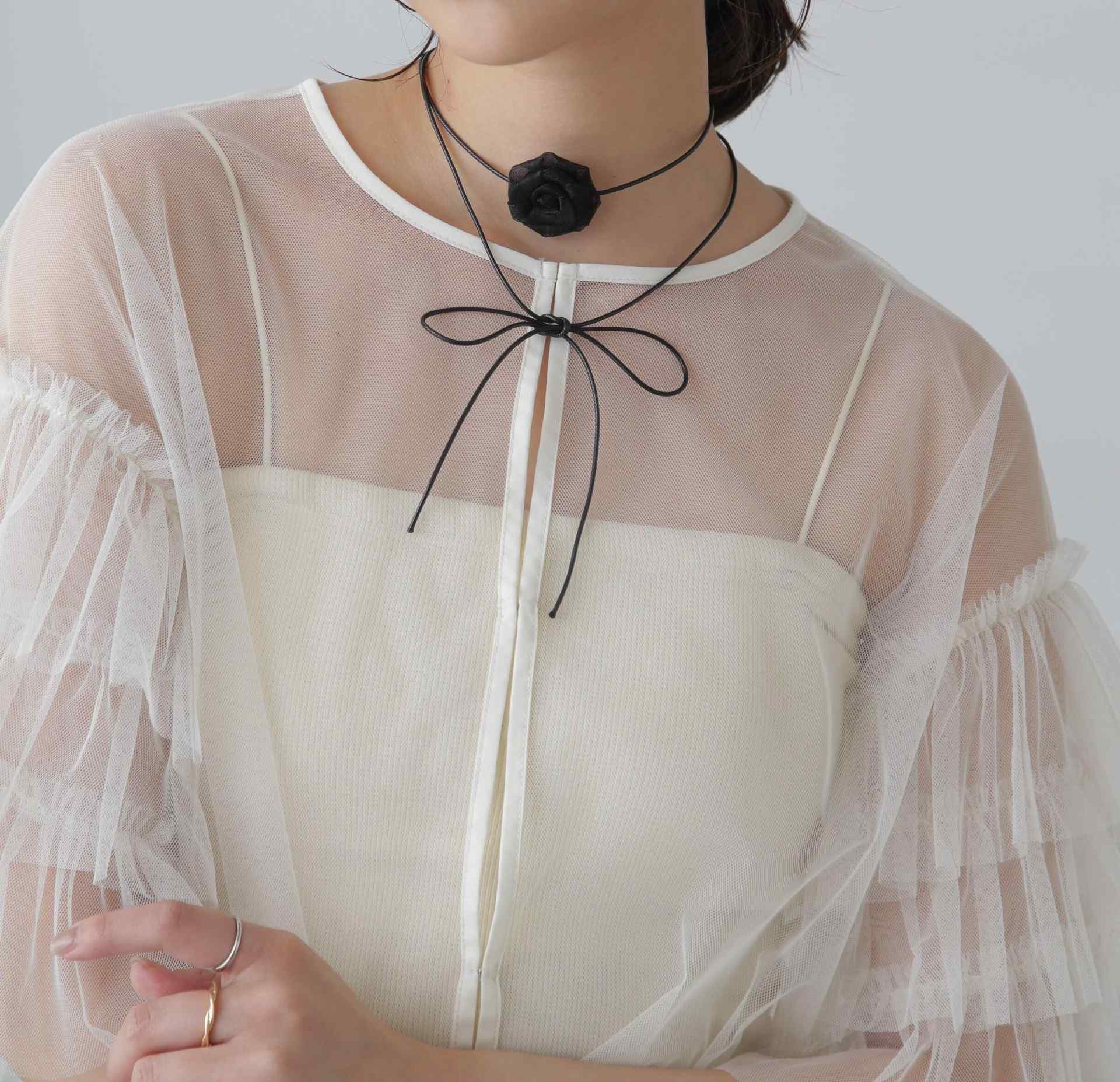 ローズネックレス ブラック