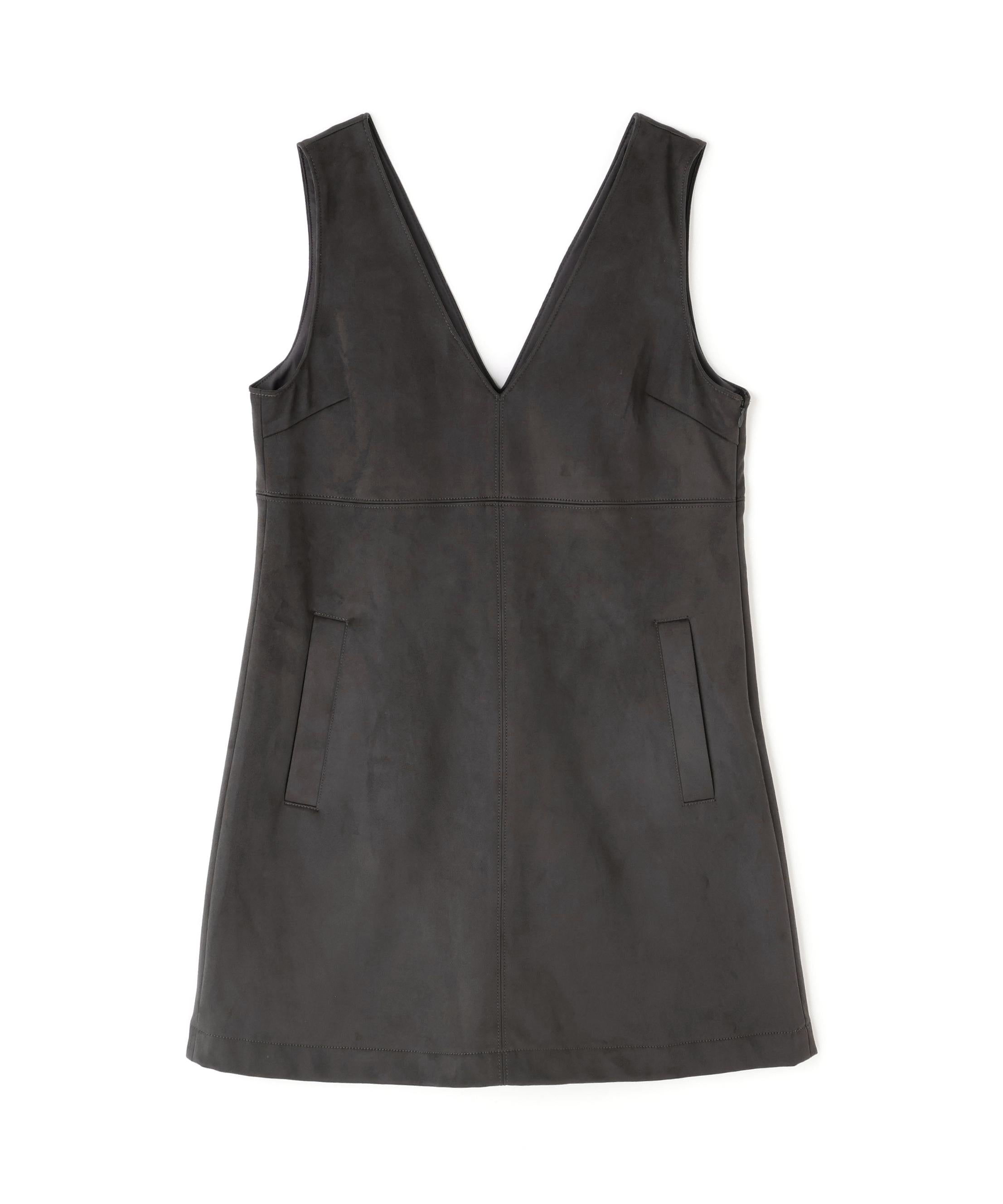 フェイクスウェードミニジャンスカ チャコール1