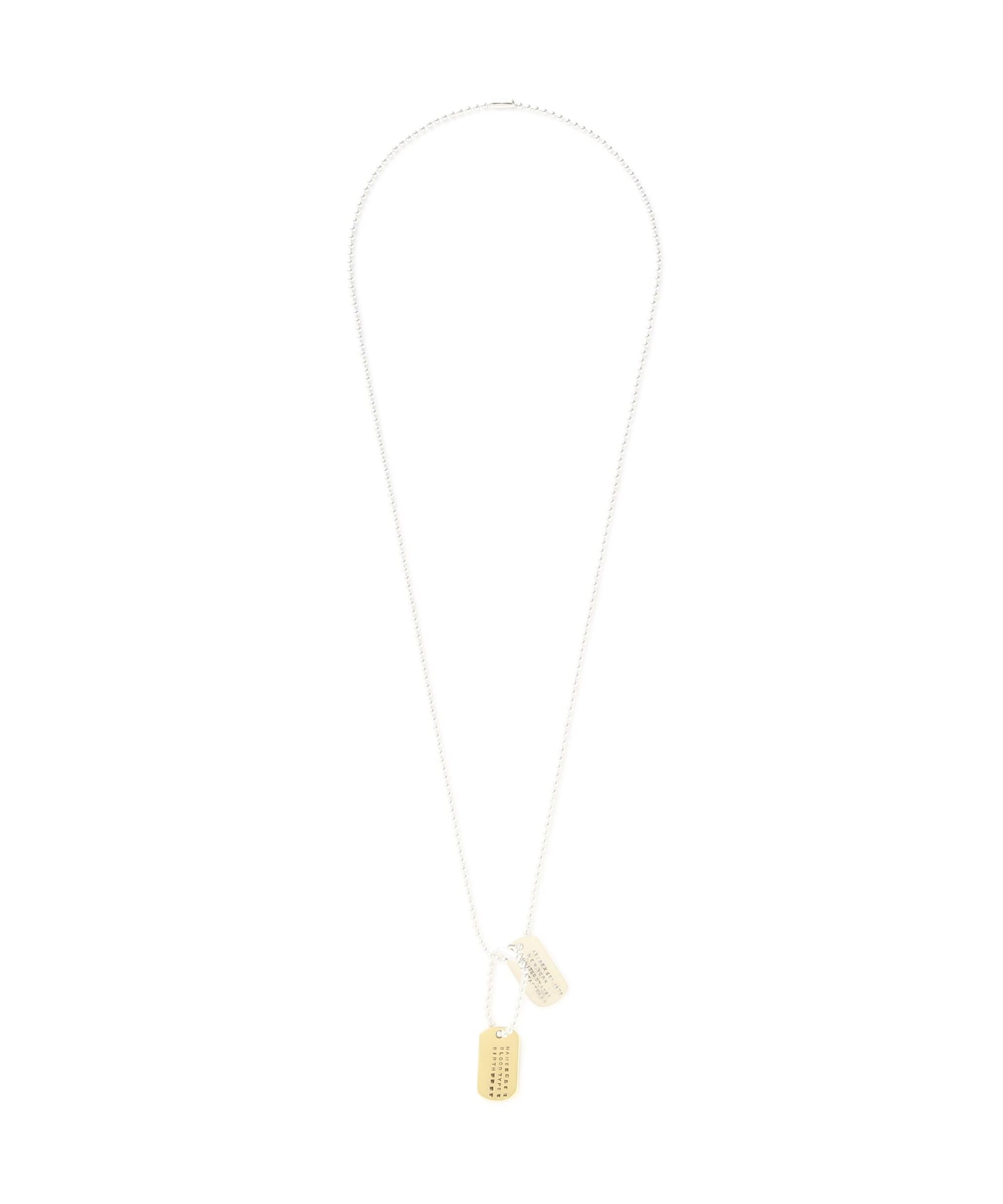 《AVI>EXy J.H.M CO.，LTD. 》"SU>PLUS" DOGTAG NECKLACE / "サープラス" ドッグタグ  シルバー