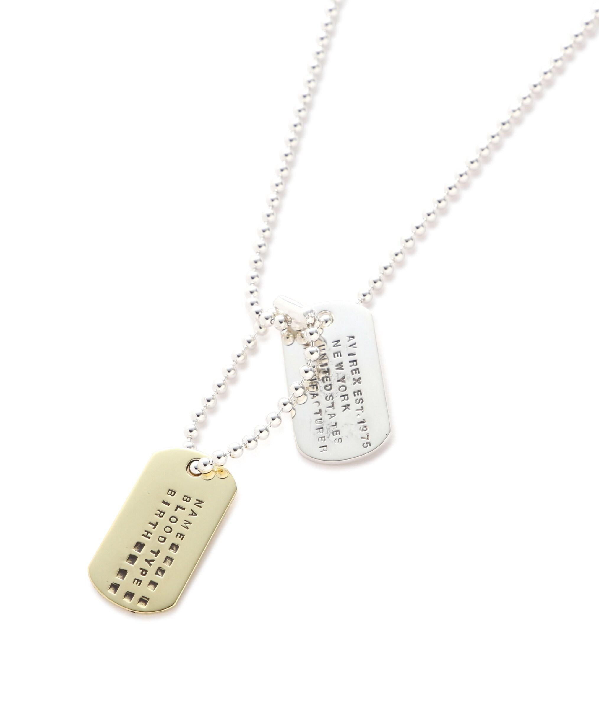 《AVI>EXy J.H.M CO.，LTD. 》"SU>PLUS" DOGTAG NECKLACE / "サープラス" ドッグタグ  シルバー
