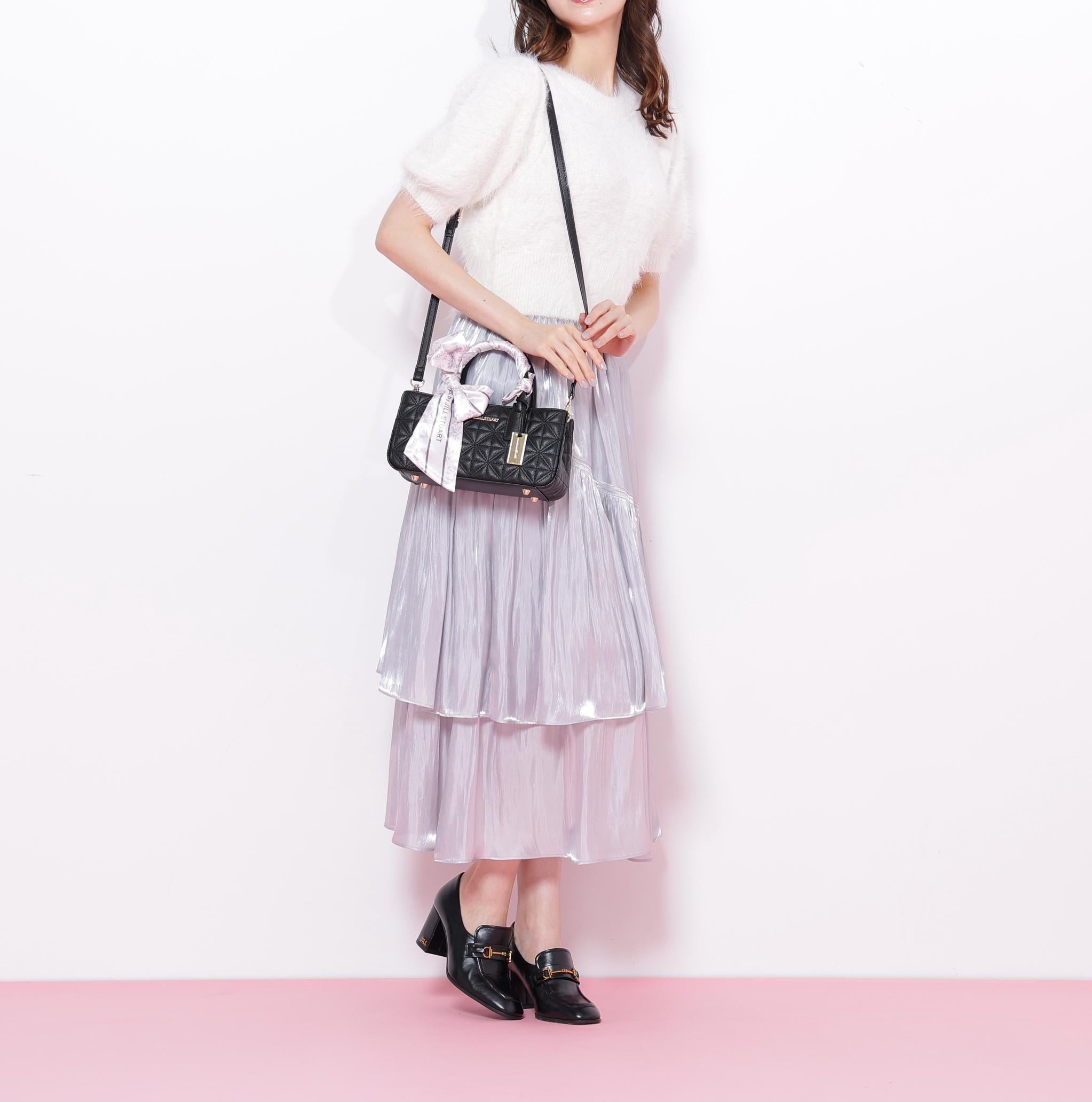 スカーフキルティングトートバッグ ブラック