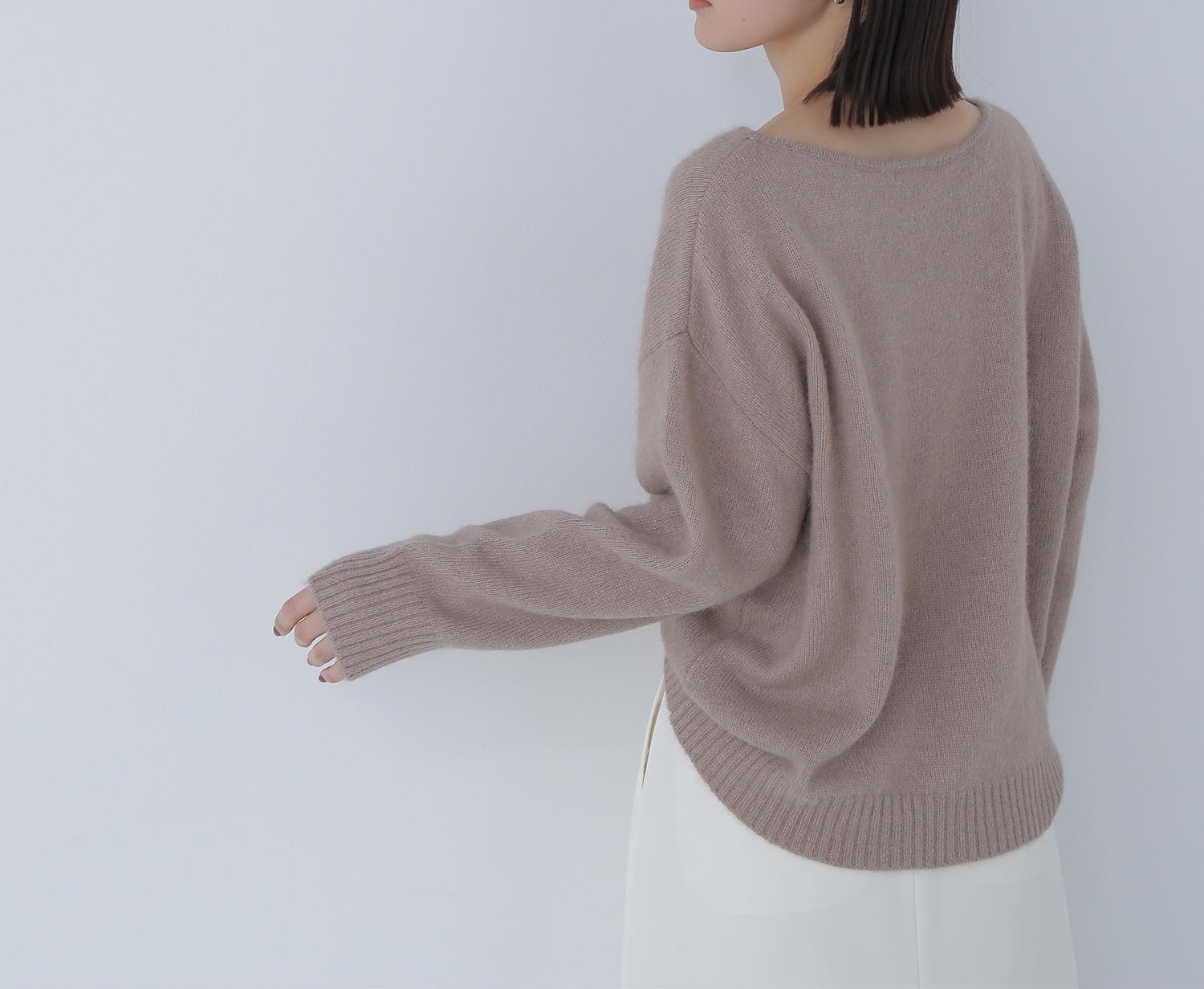 フォックス混オーバーニット ベージュ